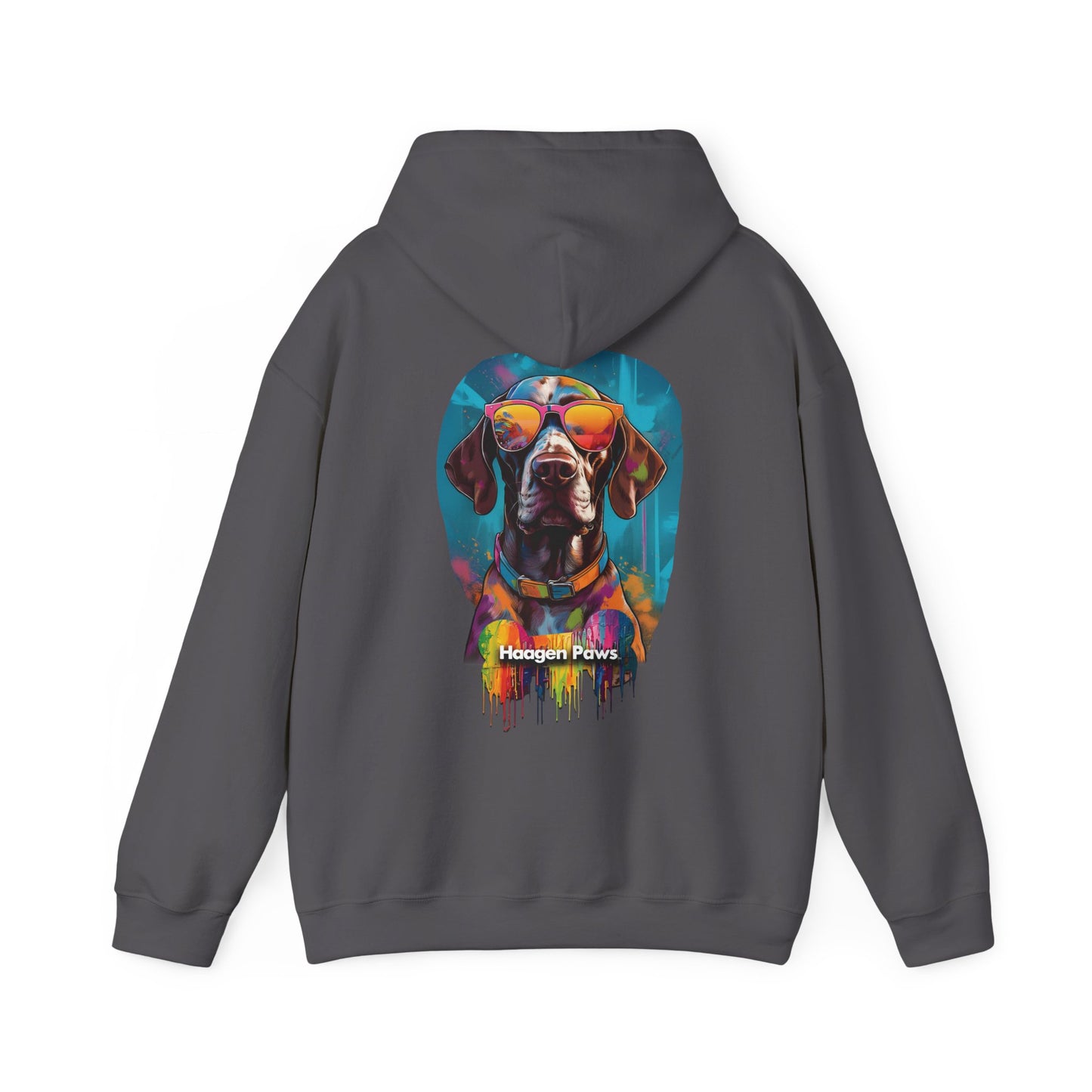 German Shorthaired Pointer Wearing Sunglasses Haagen-Paws Graffiti Unisex Heavy Blend™ Hooded Sweatshirt
