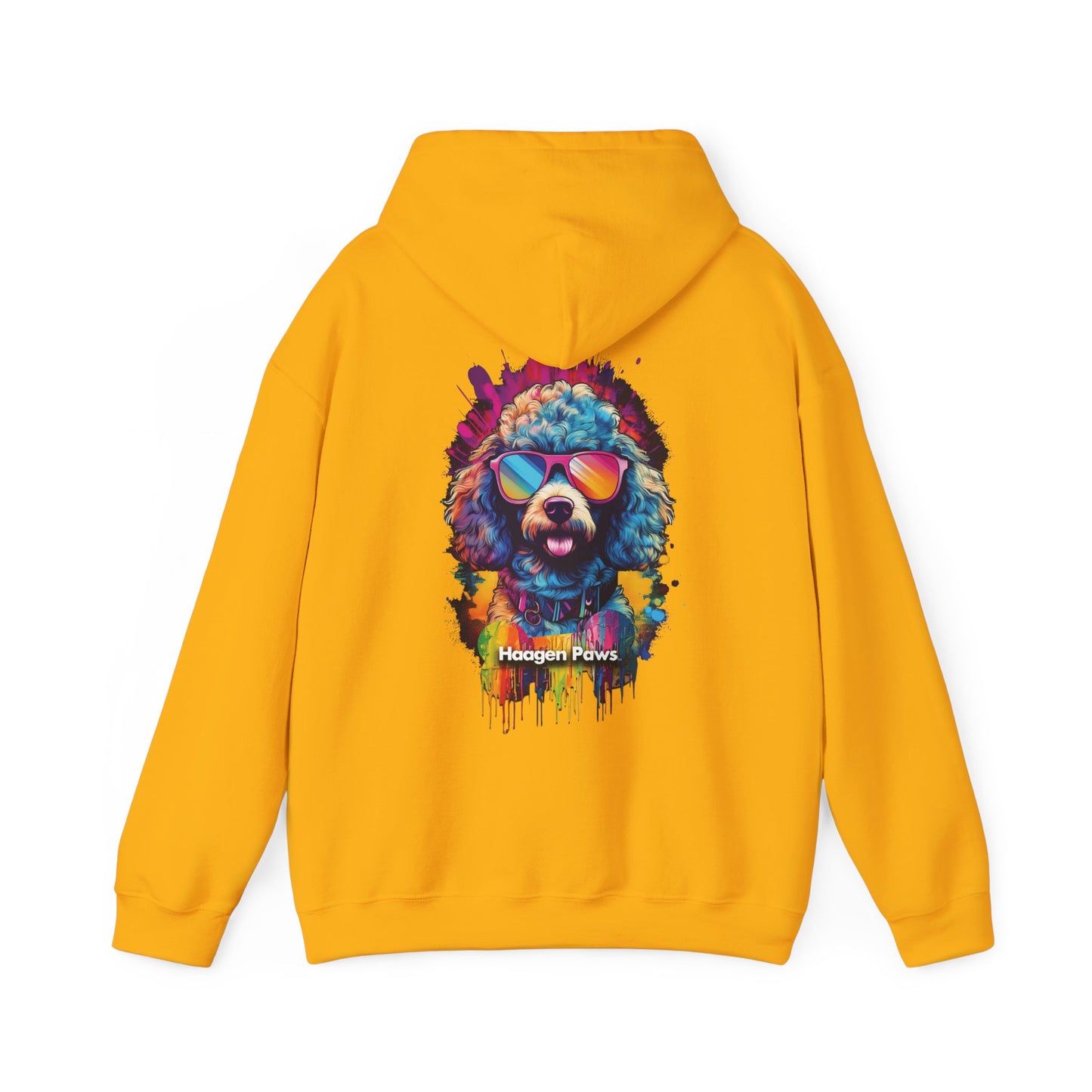 Poodle Wearing Sunglasses Haagen-Paws Graffiti Unisex Heavy Blend™ Hooded Sweatshirt