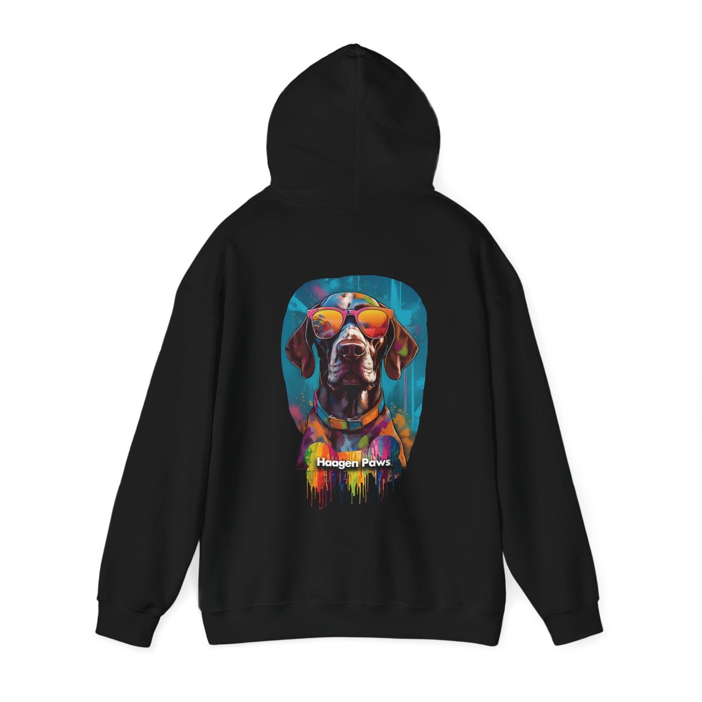 German Shorthaired Pointer Wearing Sunglasses Haagen-Paws Graffiti Unisex Heavy Blend™ Hooded Sweatshirt