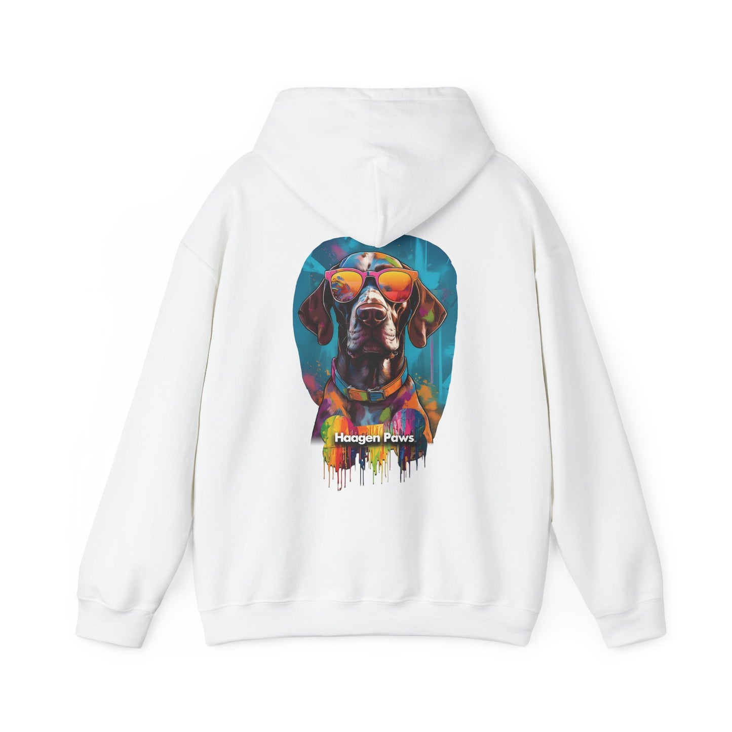 German Shorthaired Pointer Wearing Sunglasses Haagen-Paws Graffiti Unisex Heavy Blend™ Hooded Sweatshirt