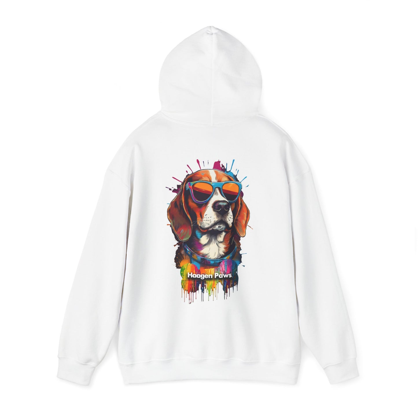 Beagle Wearing Sunglasses Haagen-Paws Graffiti Unisex Heavy Blend™ Hooded Sweatshirt