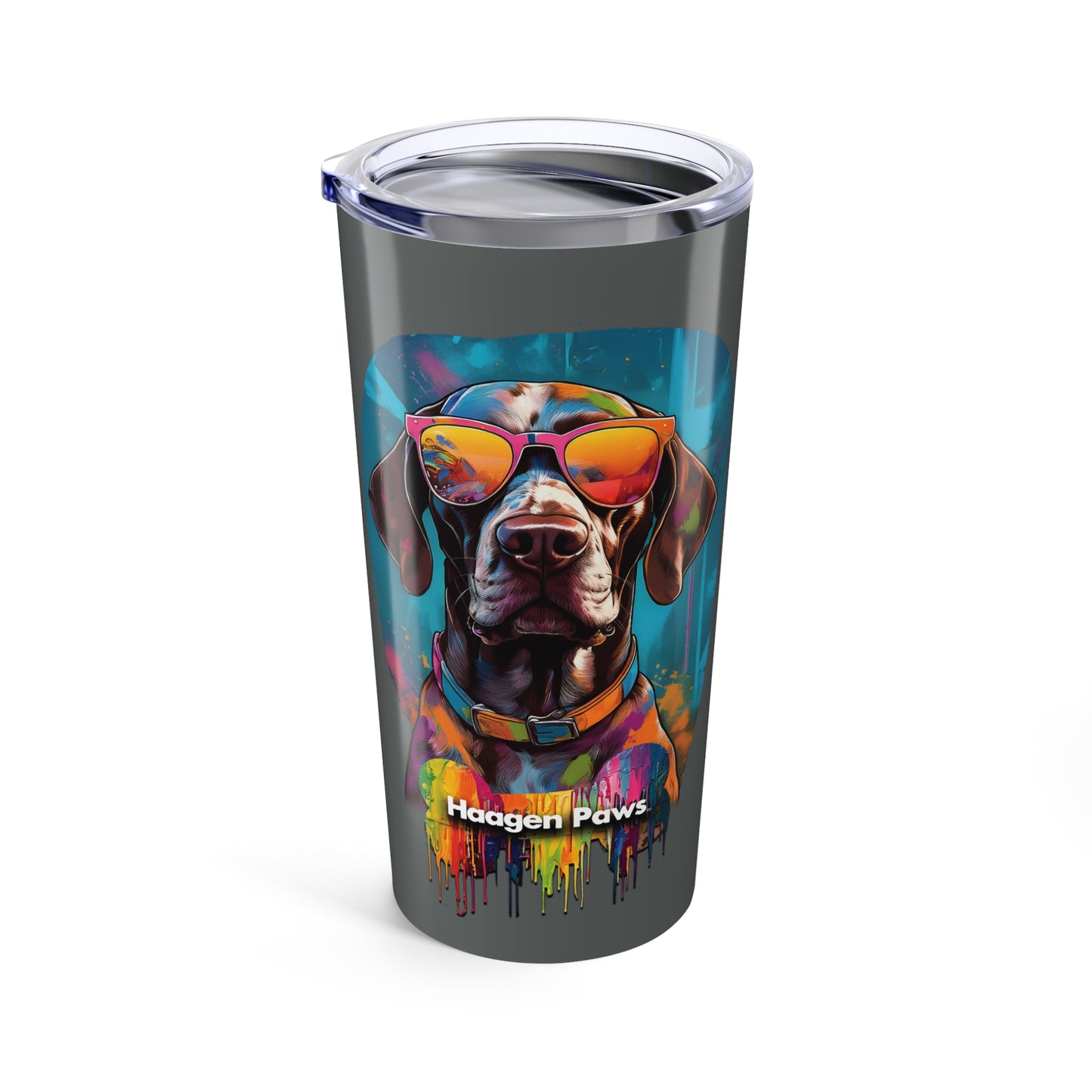 German Shorthaired Pointer Wearing Sunglasses Haagen-Paws Graffiti Tumbler 20oz