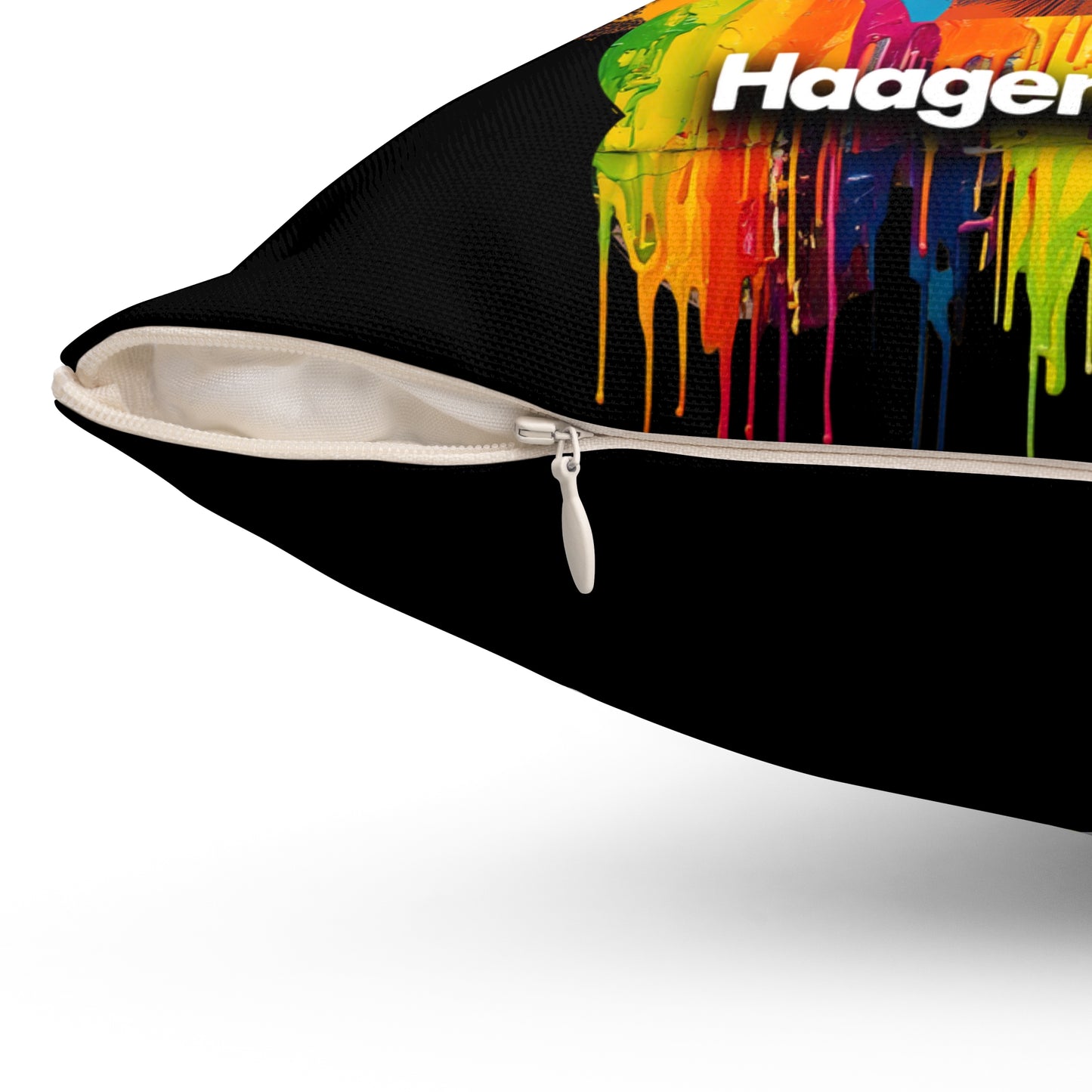 Beagle Wearing Sunglasses Haagen-Paws Graffiti Spun Polyester Square Pillow