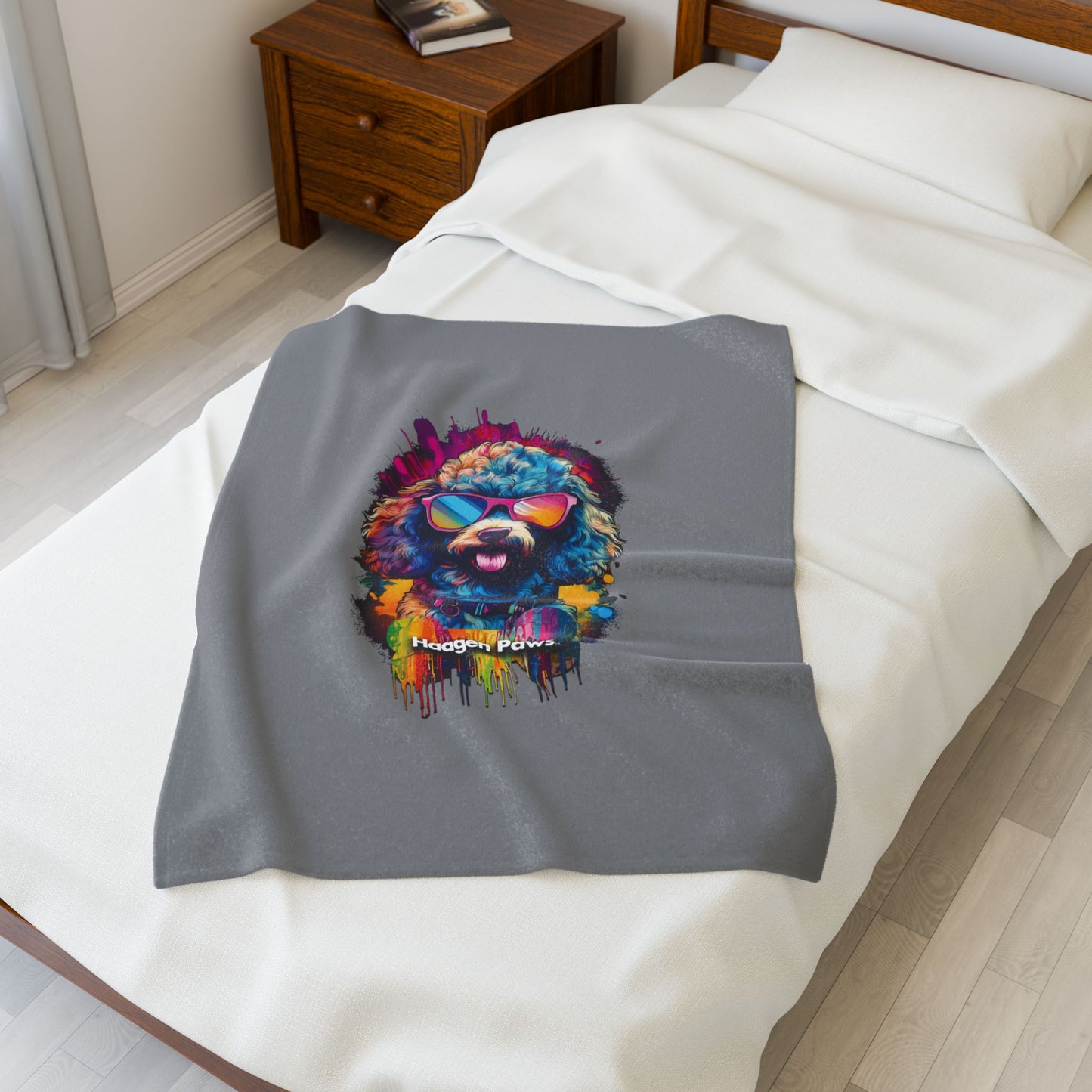 Haagen Paws Poodle Velveteen Plush Blanket