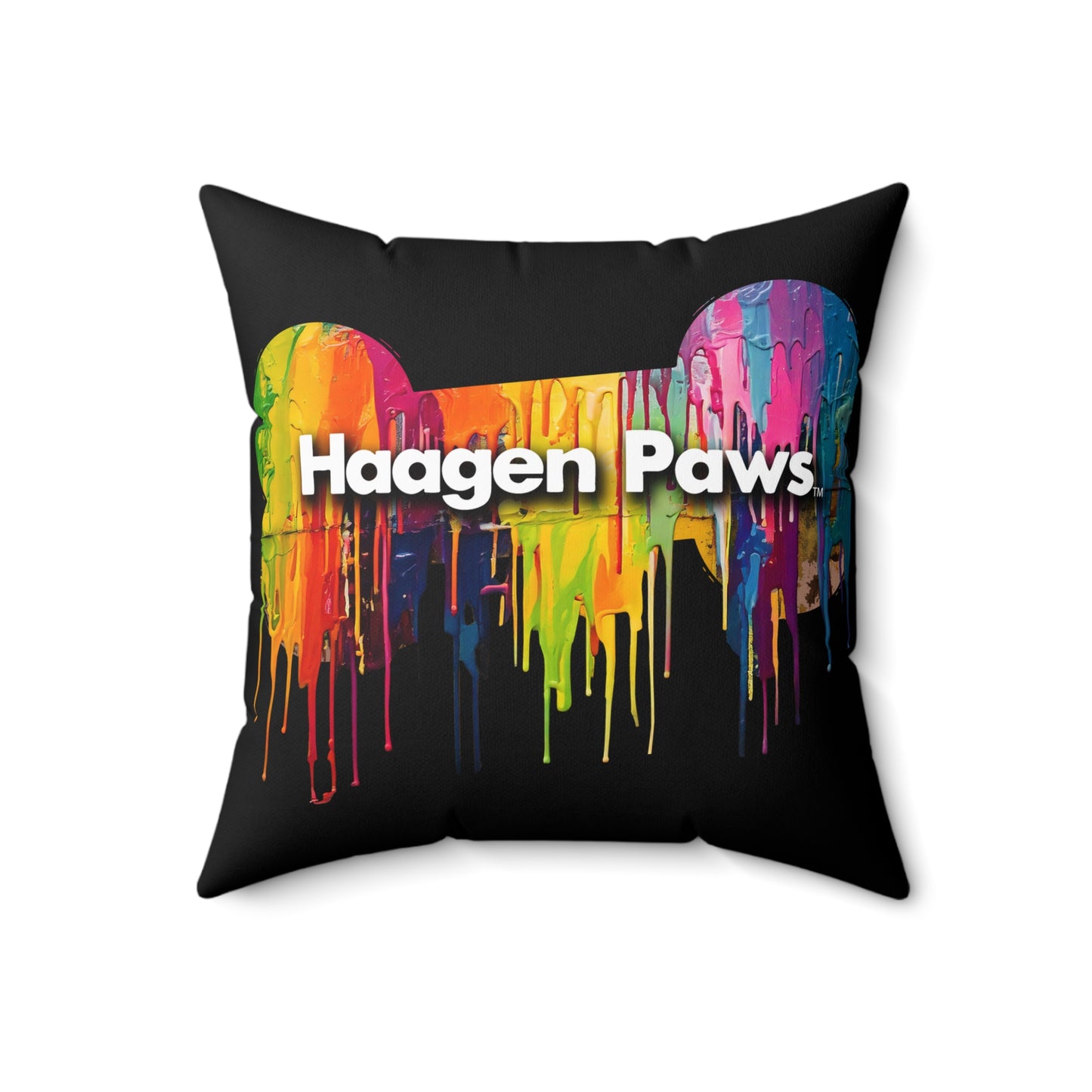 Beagle Wearing Sunglasses Haagen-Paws Graffiti Spun Polyester Square Pillow
