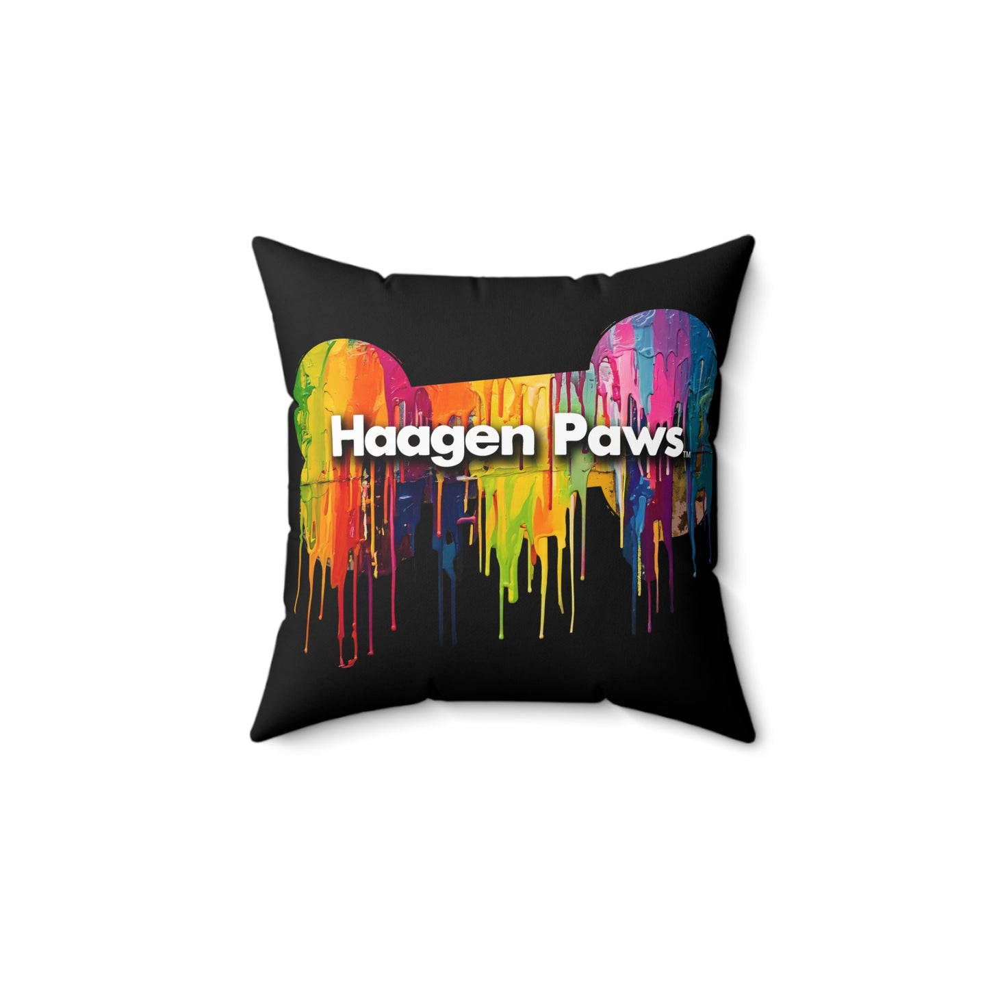 Beagle Wearing Sunglasses Haagen-Paws Graffiti Spun Polyester Square Pillow