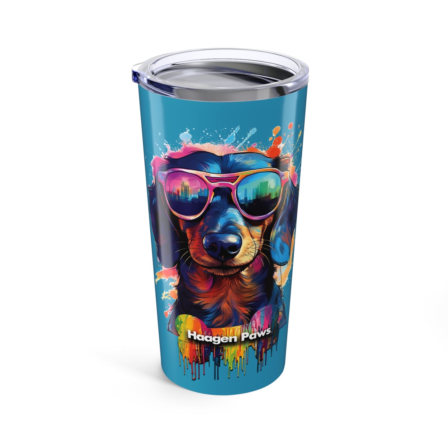 Dachshund Wearing Sunglasses Haagen-Paws Graffiti Tumbler 20oz