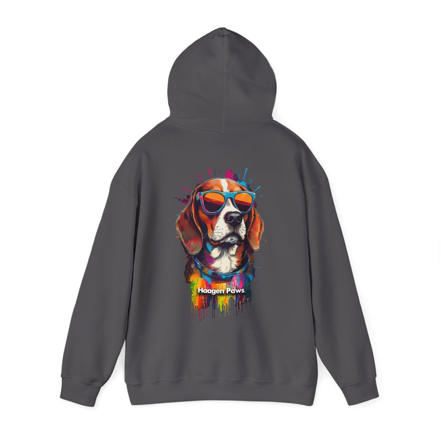 Beagle Wearing Sunglasses Haagen-Paws Graffiti Unisex Heavy Blend™ Hooded Sweatshirt