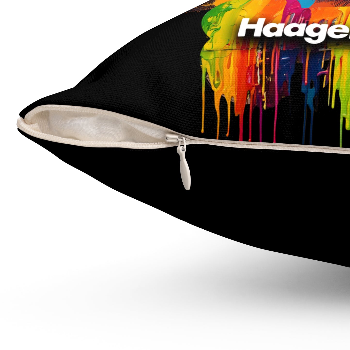Beagle Wearing Sunglasses Haagen-Paws Graffiti Spun Polyester Square Pillow