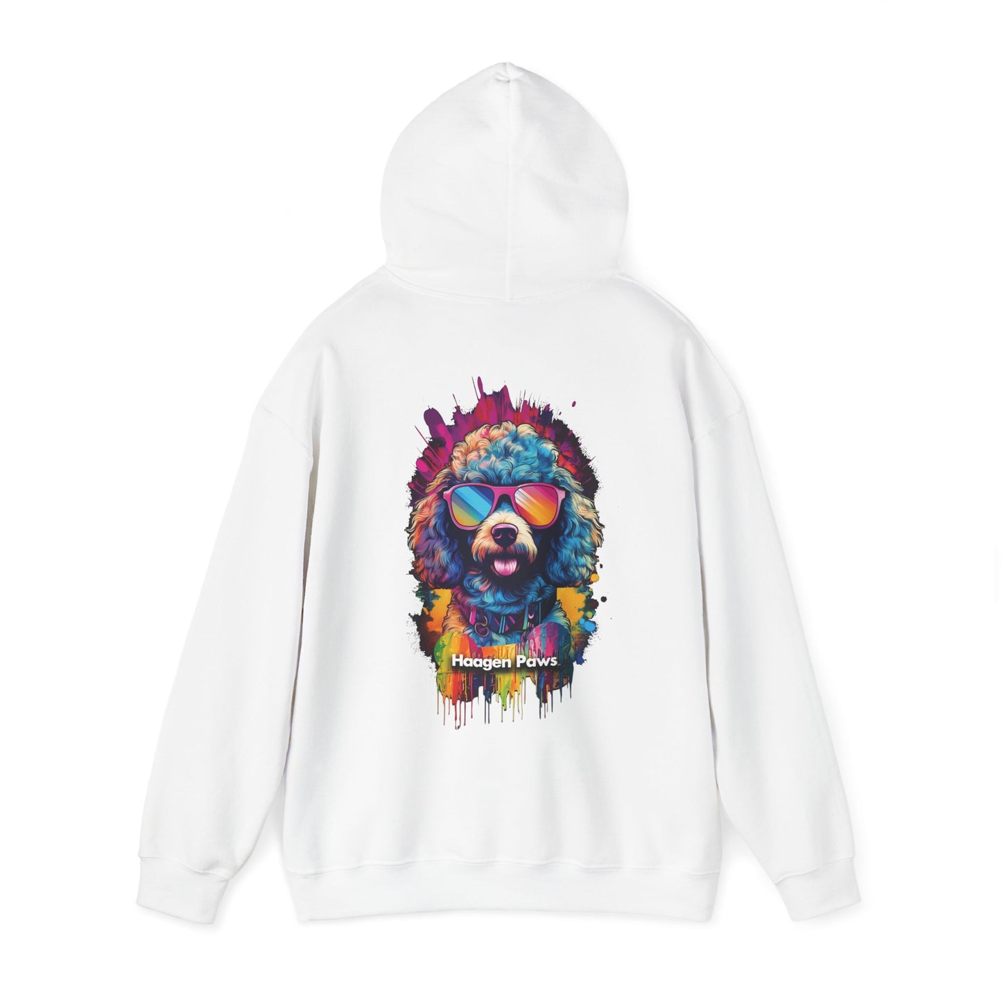 Poodle Wearing Sunglasses Haagen-Paws Graffiti Unisex Heavy Blend™ Hooded Sweatshirt