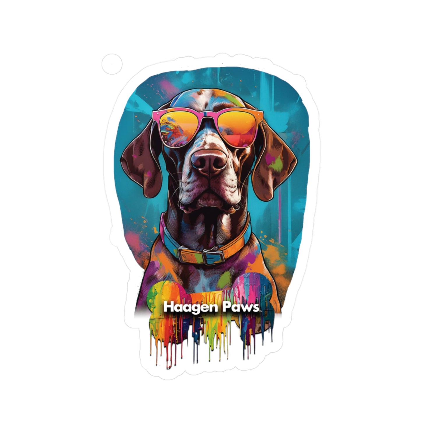 German Shorthaired Pointer Wearing Sunglasses Haagen-Paws Graffiti Vinyl Decals