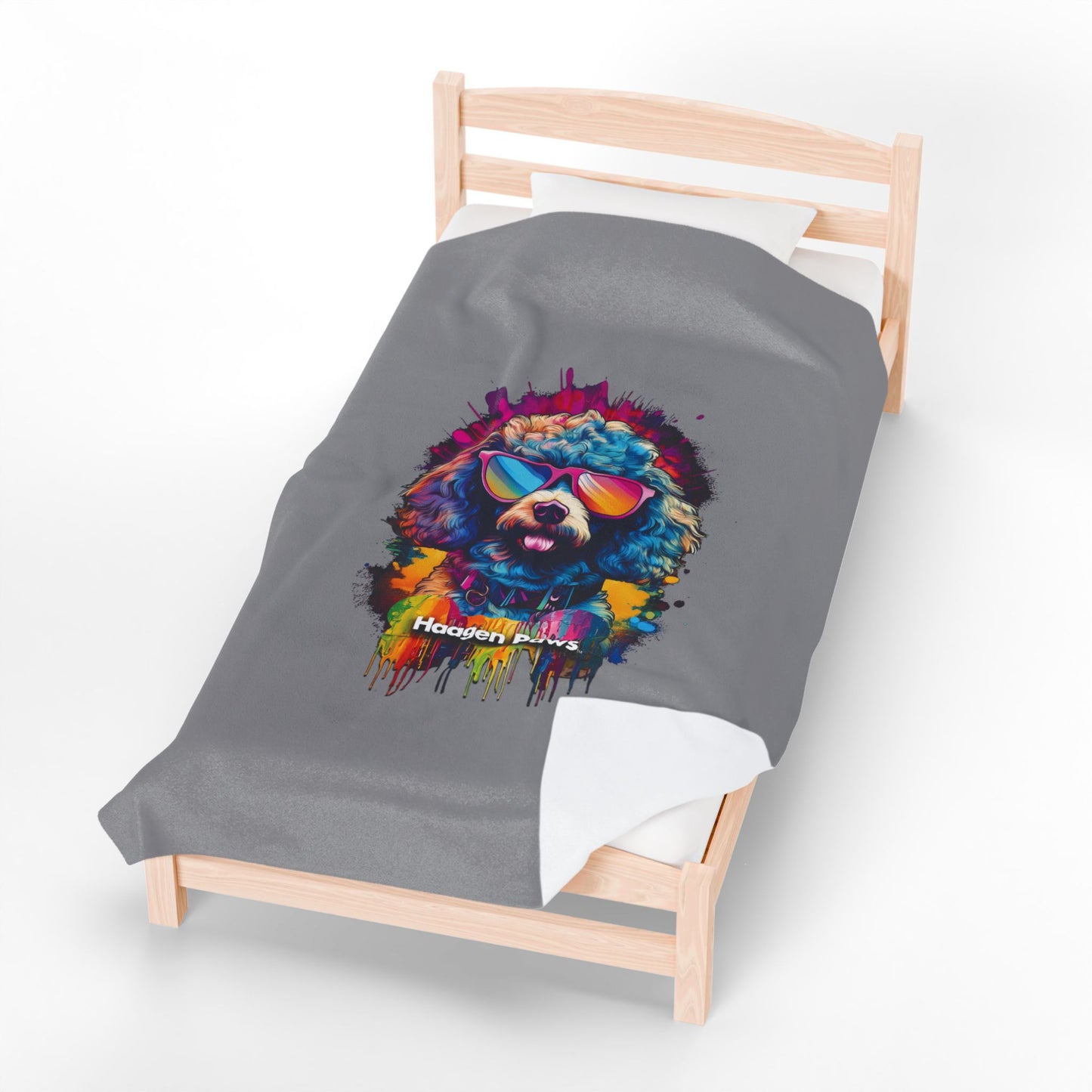 Haagen Paws Poodle Velveteen Plush Blanket