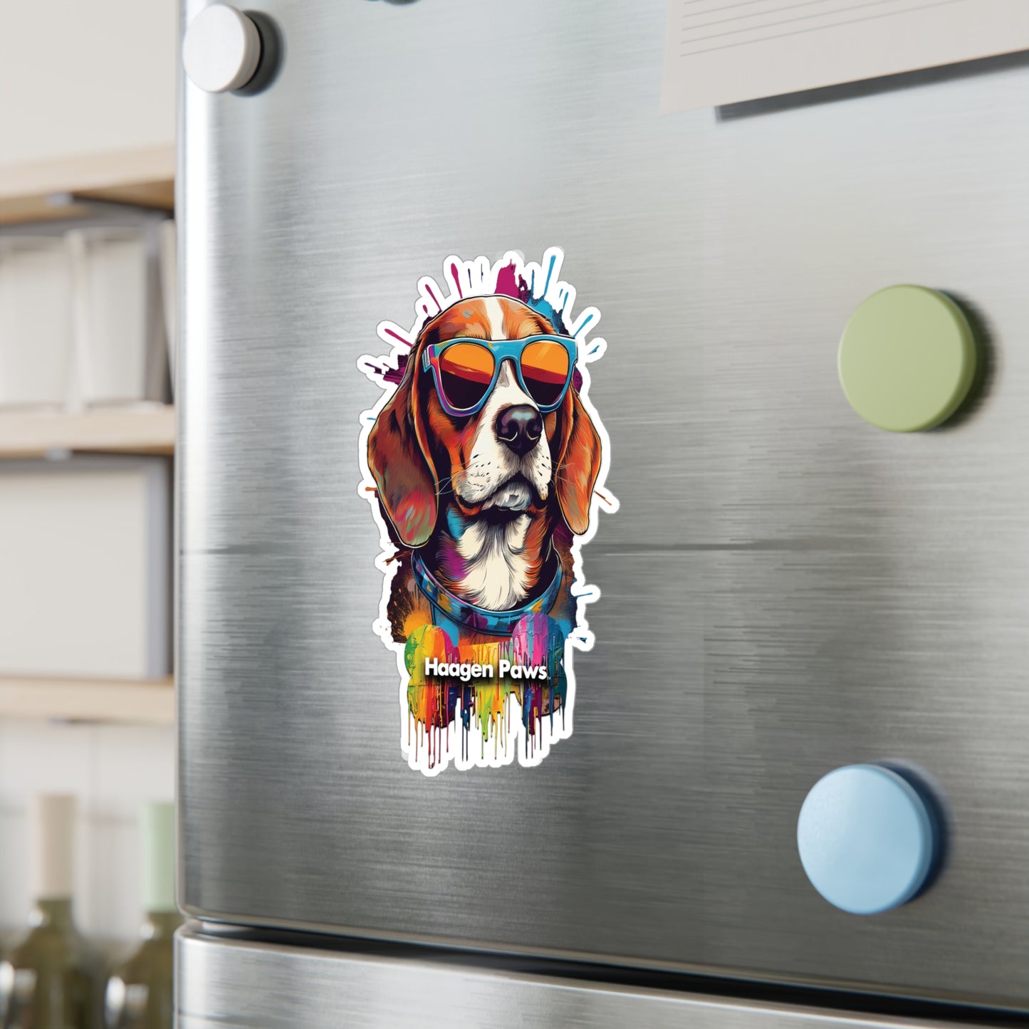 Beagle Wearing Sunglasses Haagen-Paws Graffiti Vinyl Decals