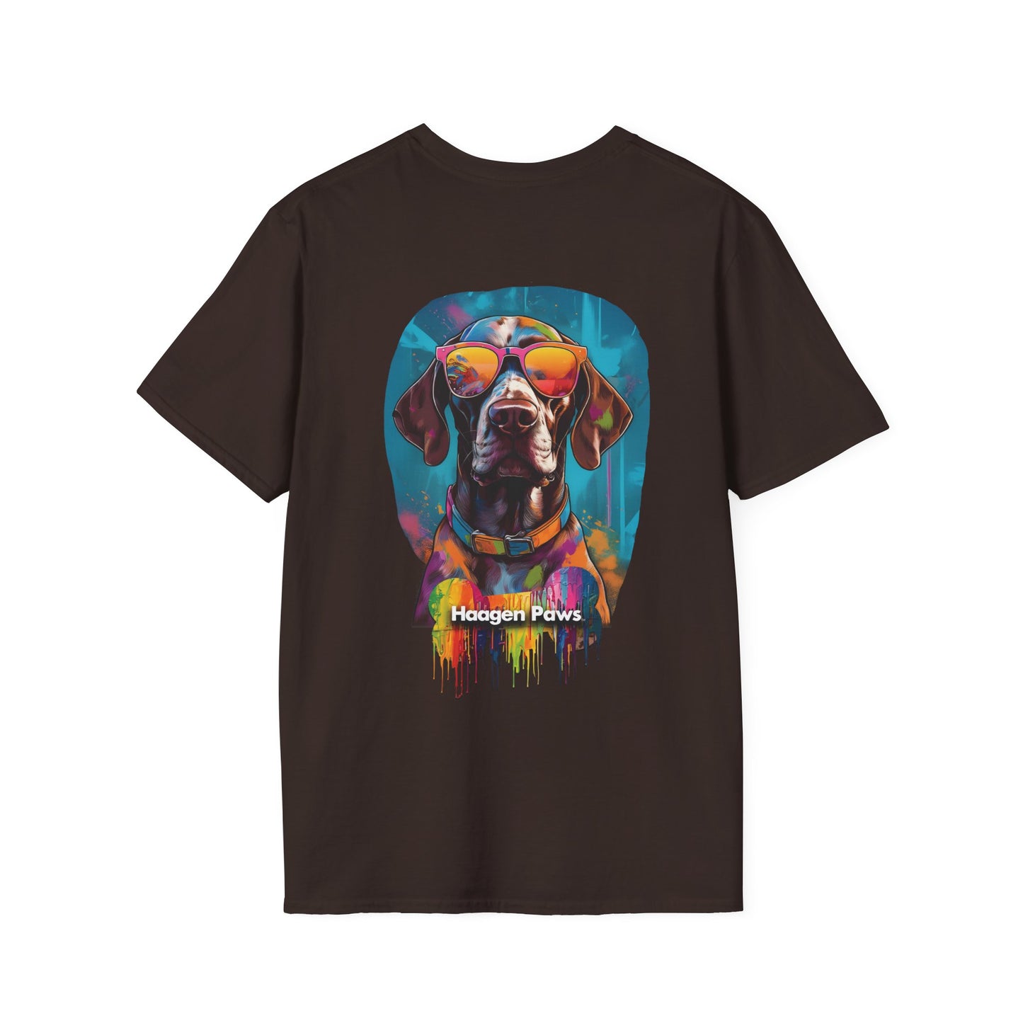 German Shorthaired Pointer Wearing Sunglasses Short Sleeve Haagen-Paws Graffiti T-Shirt