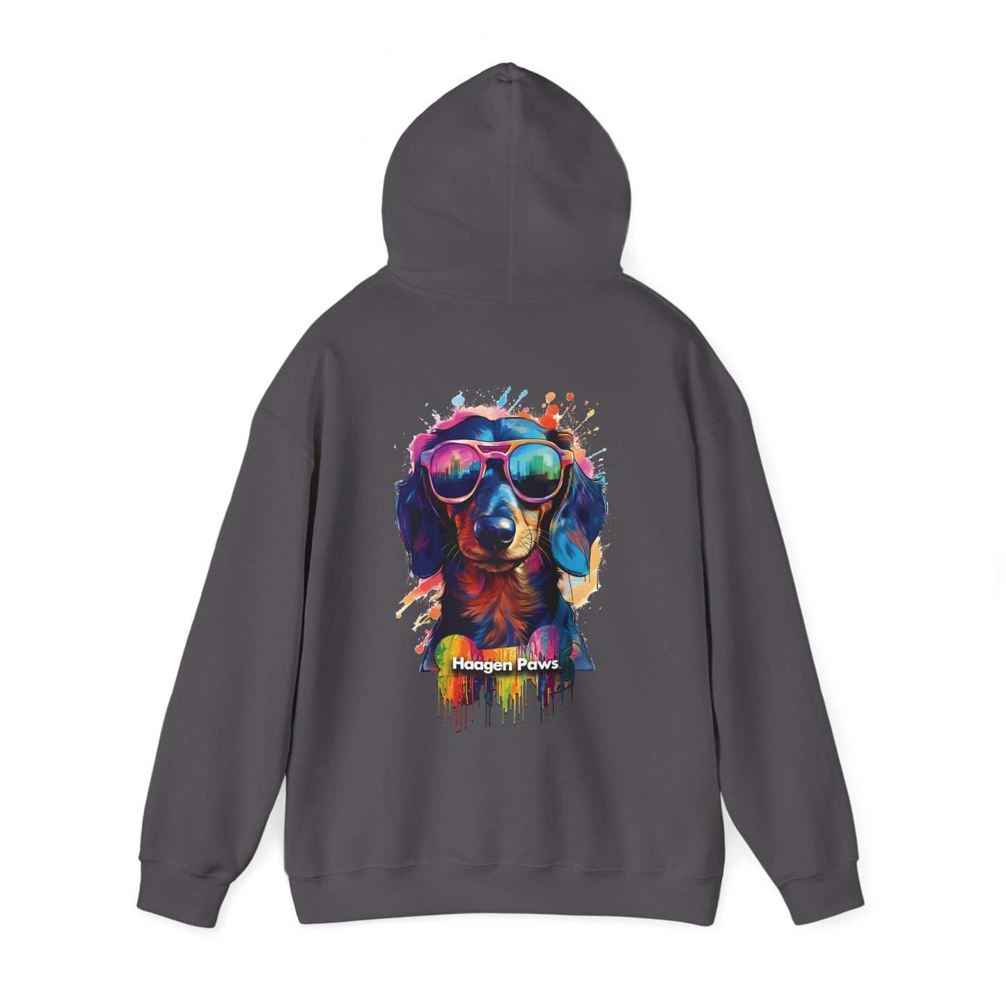 Dachshund Wearing Sunglasses Haagen-Paws Graffiti Unisex Heavy Blend™ Hooded Sweatshirt