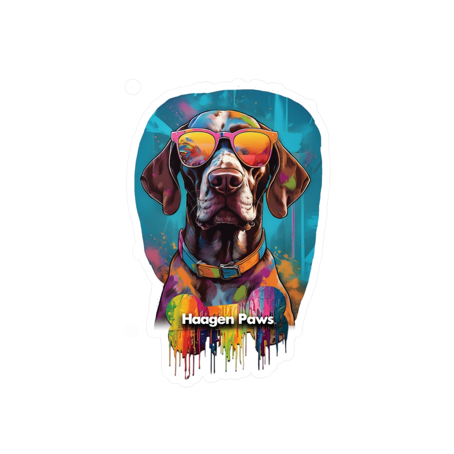 German Shorthaired Pointer Wearing Sunglasses Haagen-Paws Graffiti Vinyl Decals