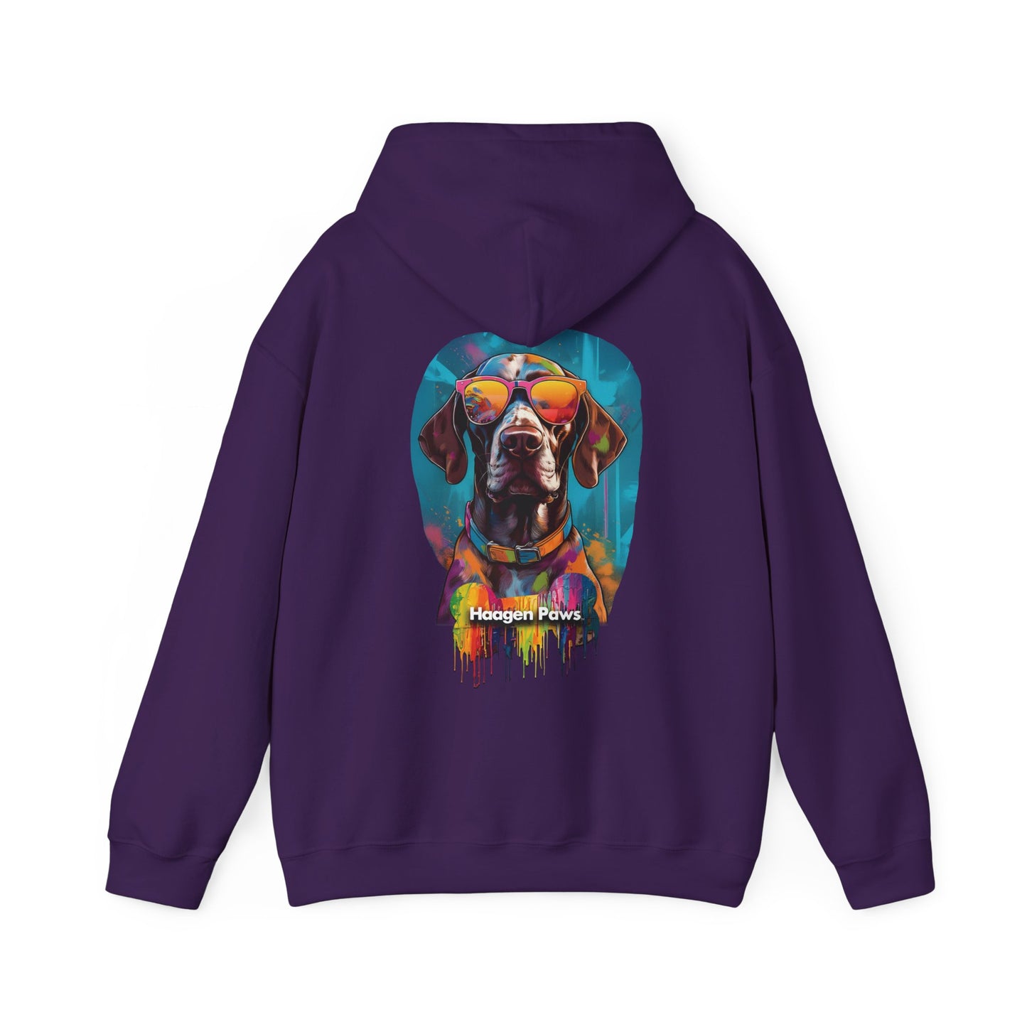 German Shorthaired Pointer Wearing Sunglasses Haagen-Paws Graffiti Unisex Heavy Blend™ Hooded Sweatshirt