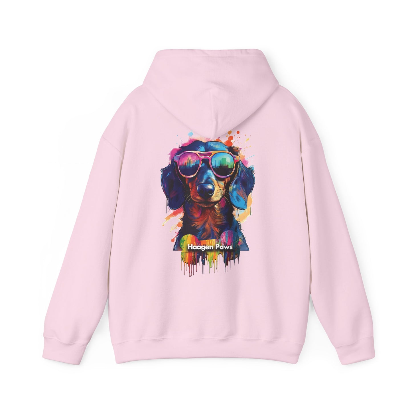 Dachshund Wearing Sunglasses Haagen-Paws Graffiti Unisex Heavy Blend™ Hooded Sweatshirt