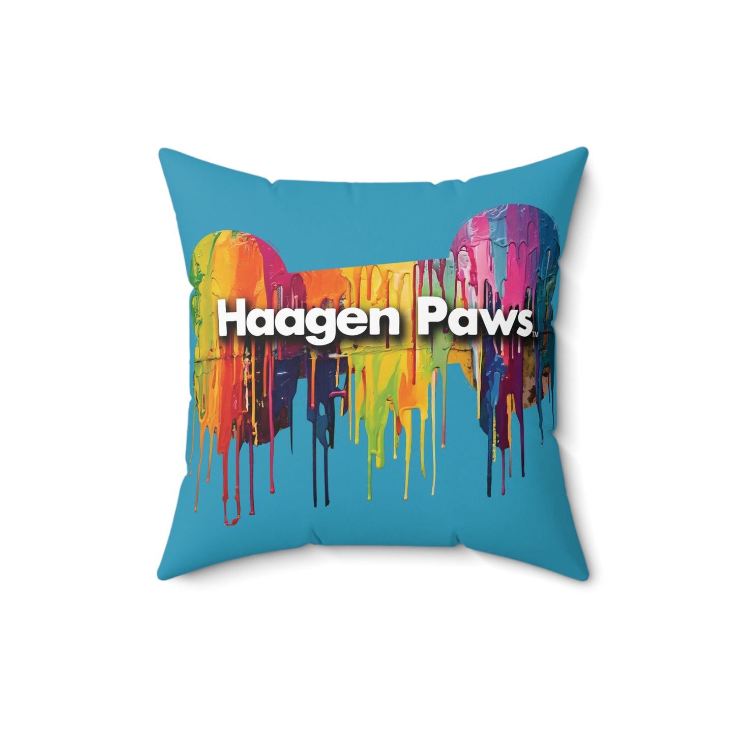 Dachshund Wearing Sunglasses Haagen-Paws Graffiti Spun Polyester Square Pillow