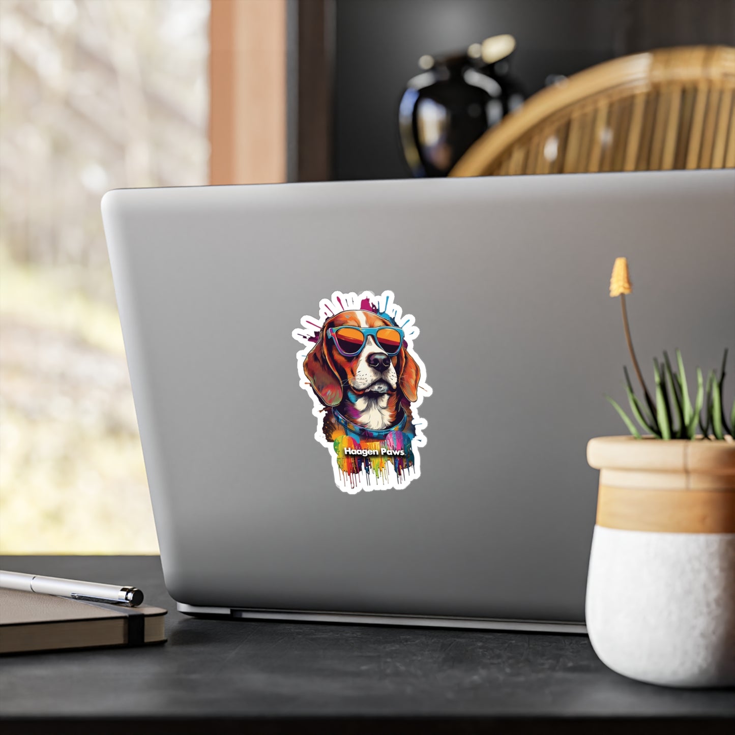 Beagle Wearing Sunglasses Haagen-Paws Graffiti Vinyl Decals