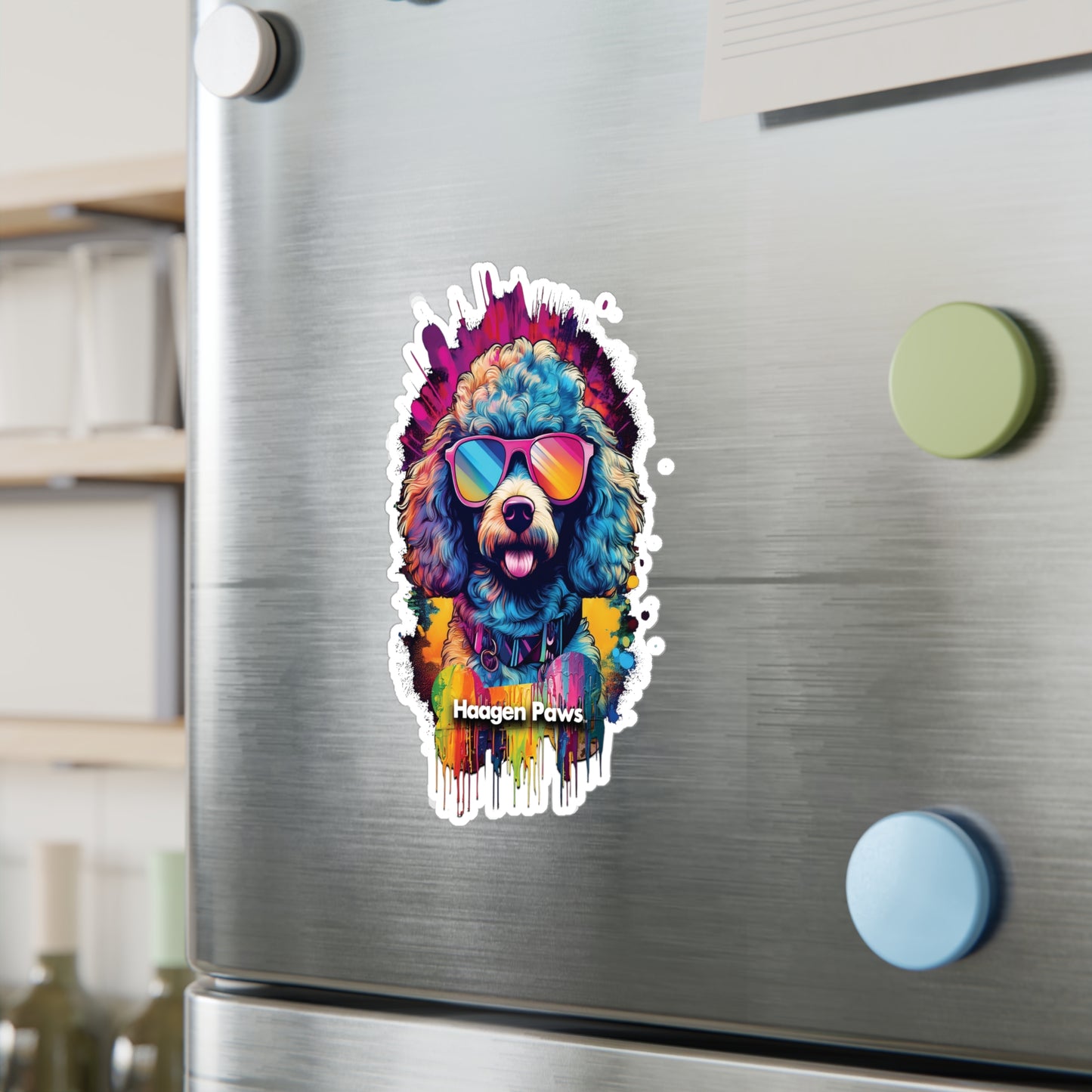 Poodle Wearing Sunglasses Haagen-Paws Graffiti Vinyl Decals