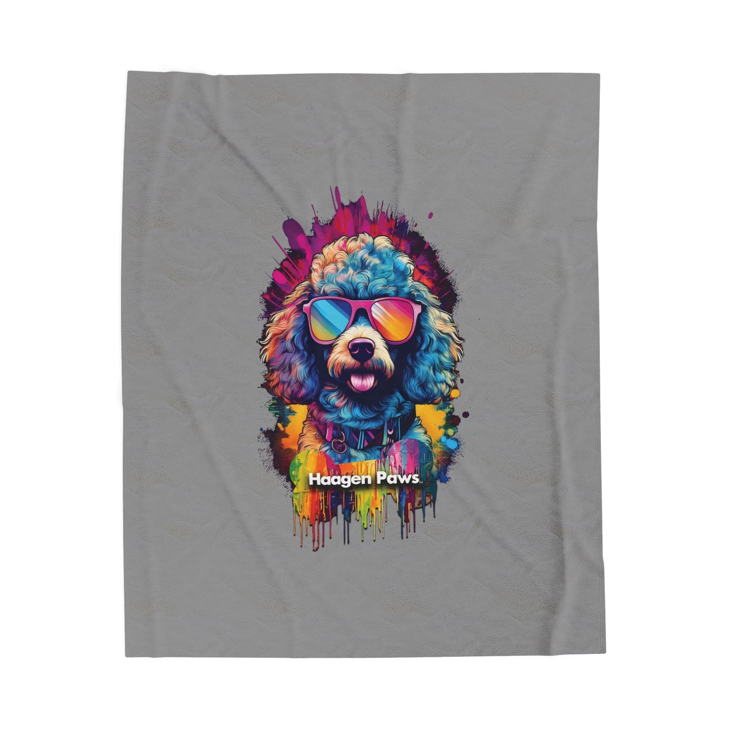 Haagen Paws Poodle Velveteen Plush Blanket