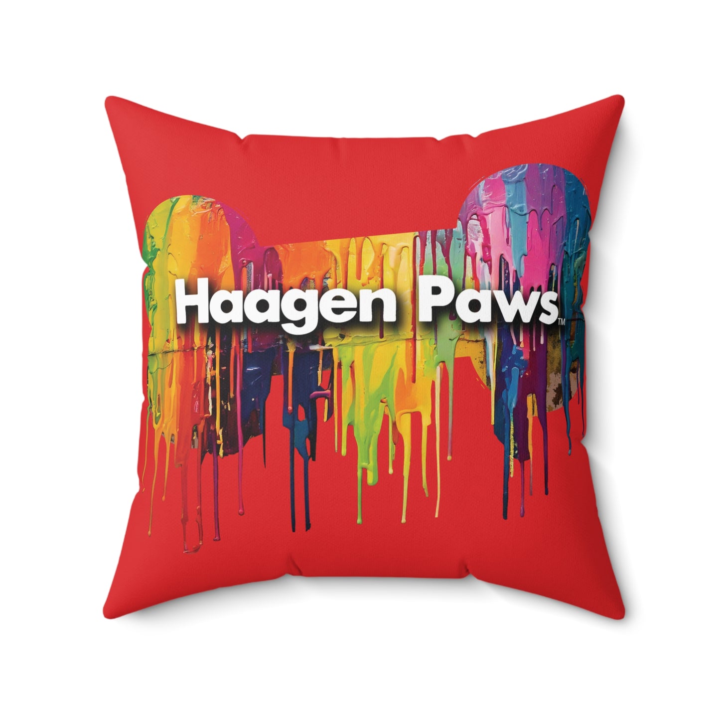 German Shepherd Wearing Sunglasses Haagen-Paws Graffiti Spun Polyester Square Pillow