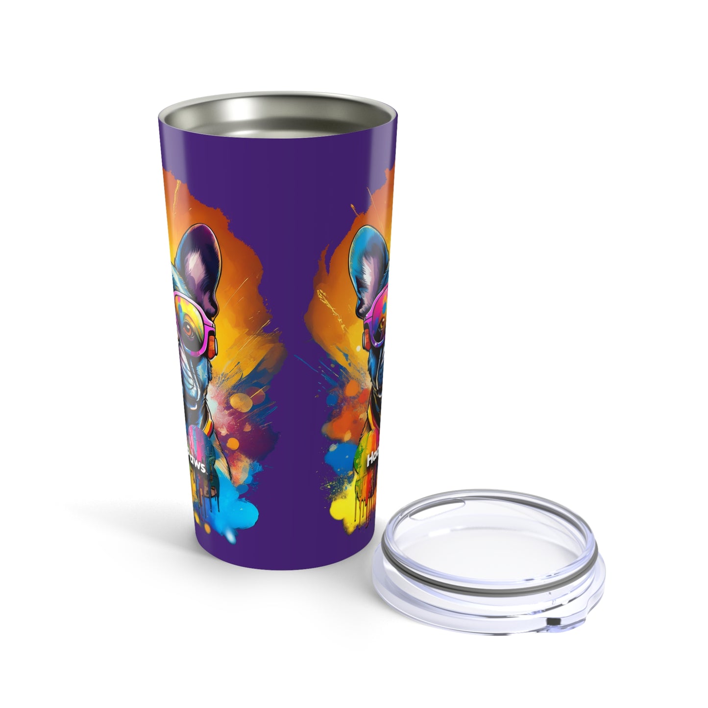Frenchie Wearing Sunglasses Haagen-Paws Graffiti Tumbler 20oz
