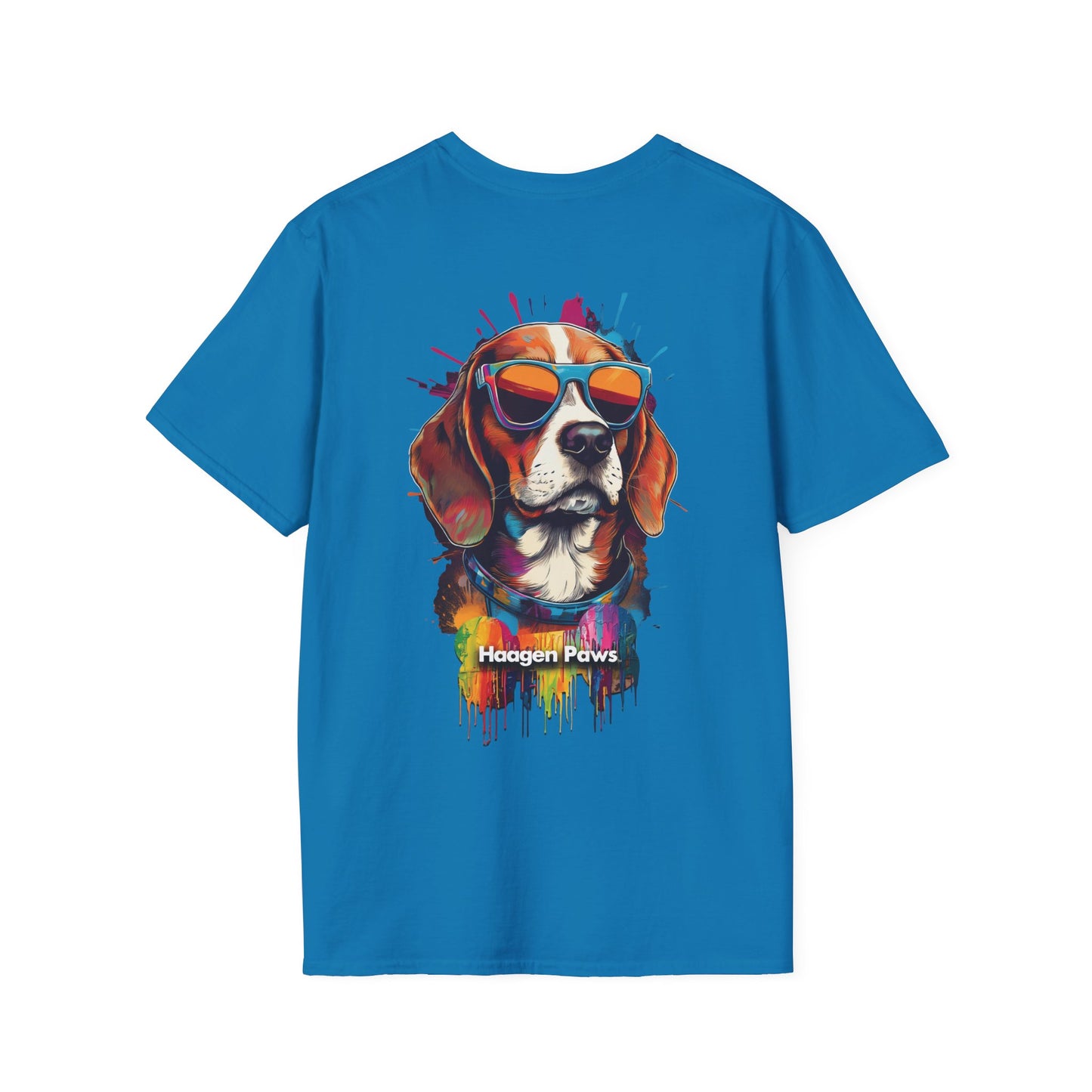 Beagle Wearing Sunglasses Short Sleeve Haagen-Paws Graffiti T-Shirt Sapphire
