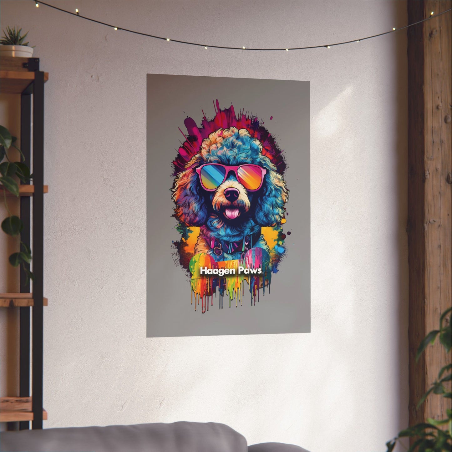 Poodle Wearing Sunglasses Haagen-Paws Graffiti Matte Vertical Posters