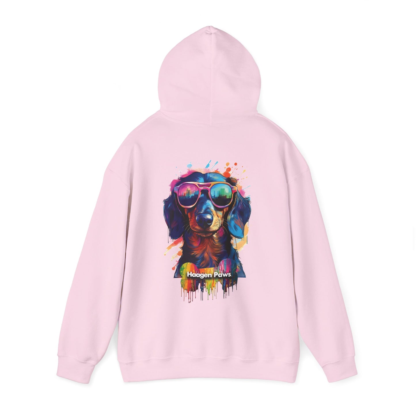 Dachshund Wearing Sunglasses Haagen-Paws Graffiti Unisex Heavy Blend™ Hooded Sweatshirt