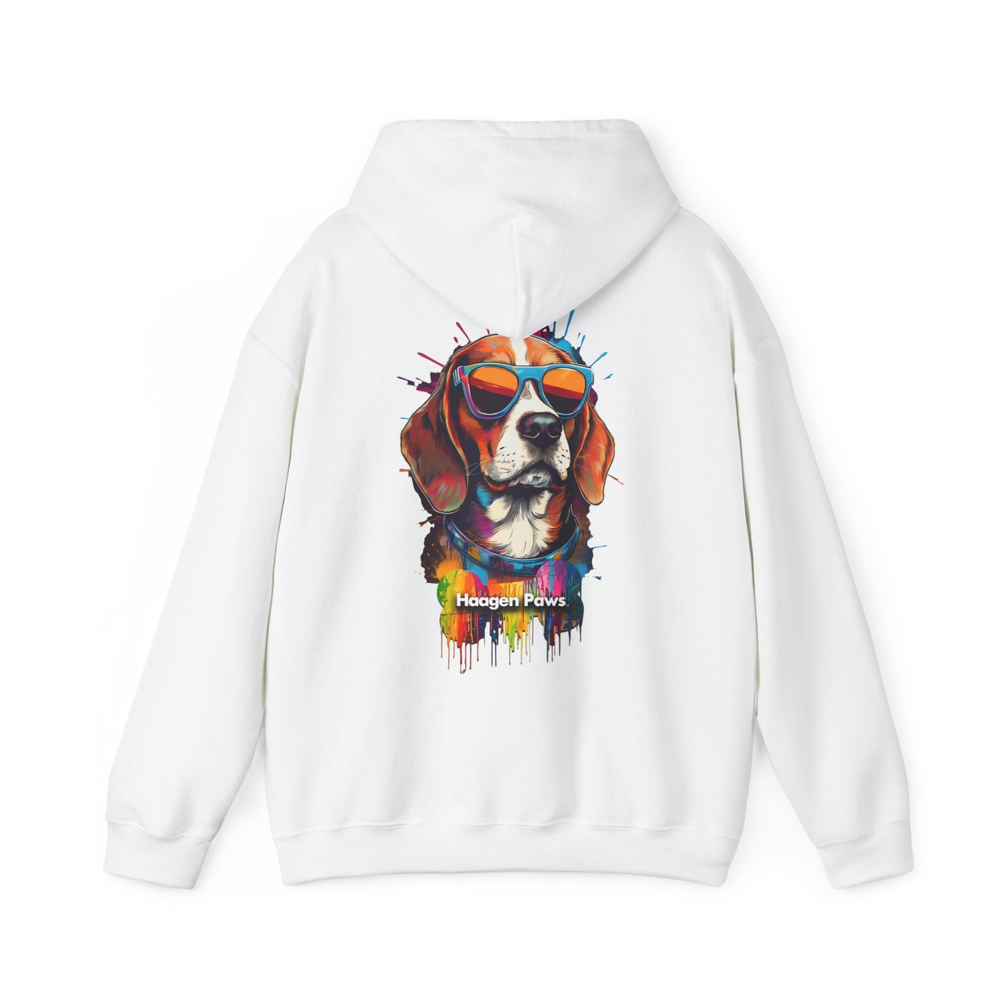Beagle Wearing Sunglasses Haagen-Paws Graffiti Unisex Heavy Blend™ Hooded Sweatshirt