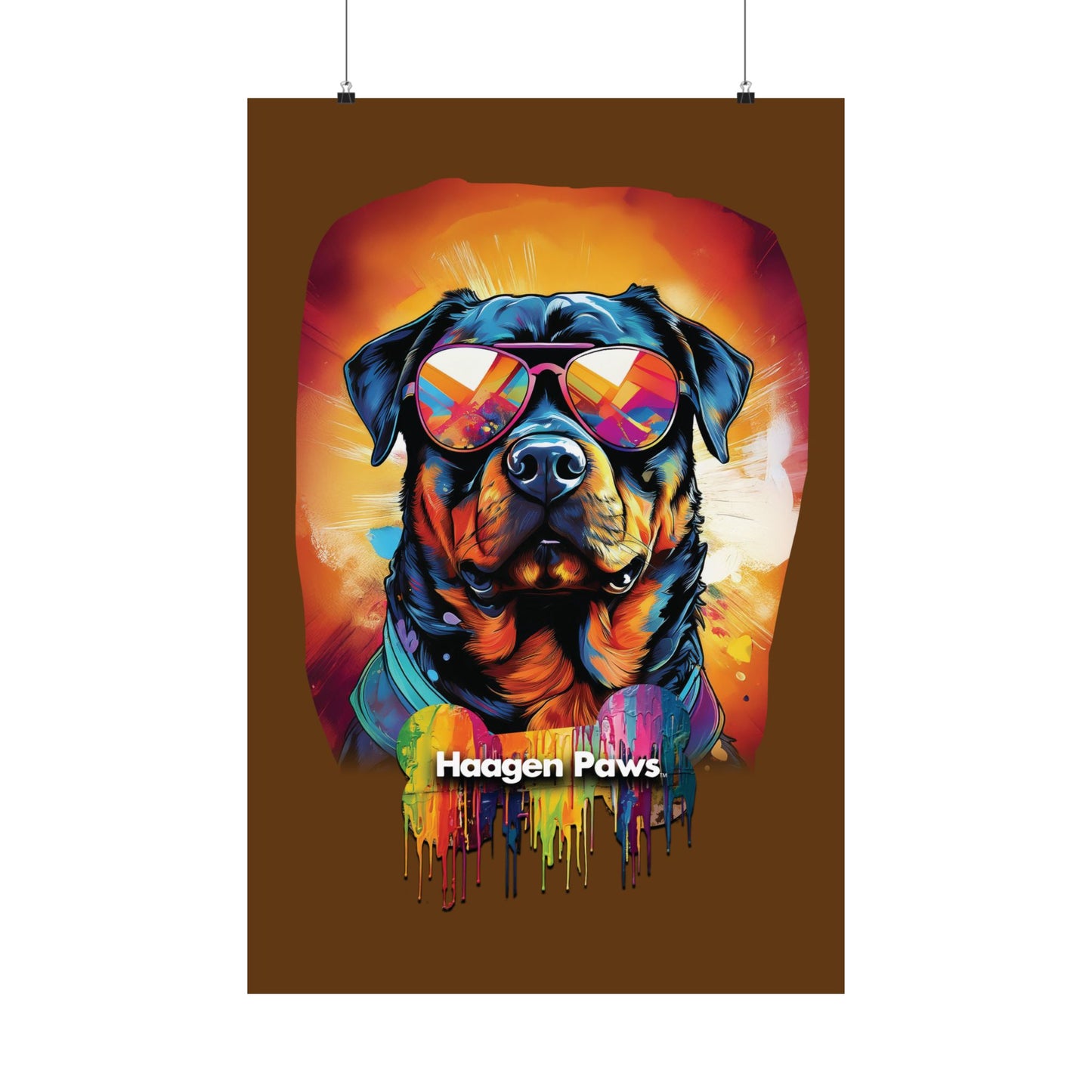 Rottweiler Wearing Sunglasses Haagen-Paws Graffiti Matte Vertical Posters