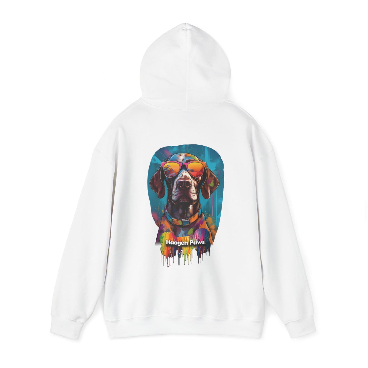 German Shorthaired Pointer Wearing Sunglasses Haagen-Paws Graffiti Unisex Heavy Blend™ Hooded Sweatshirt