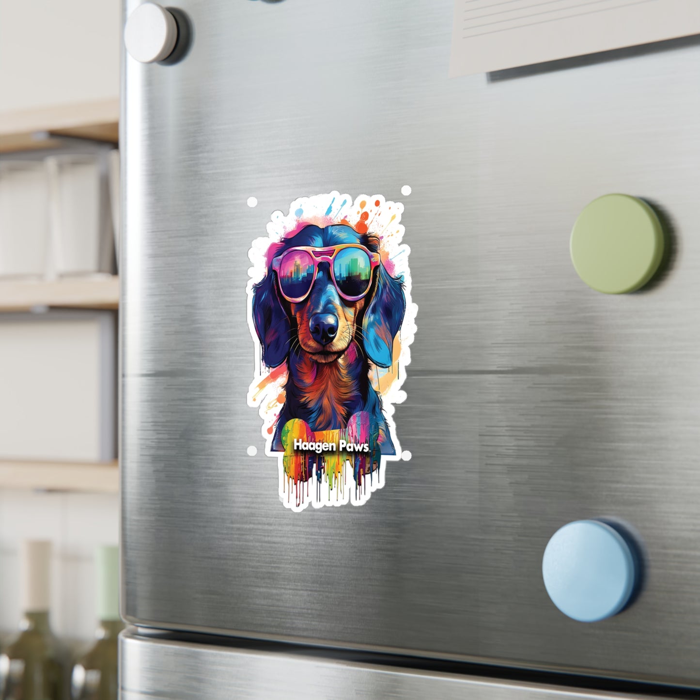 Dachshund Wearing Sunglasses Haagen-Paws Graffiti Vinyl Decals