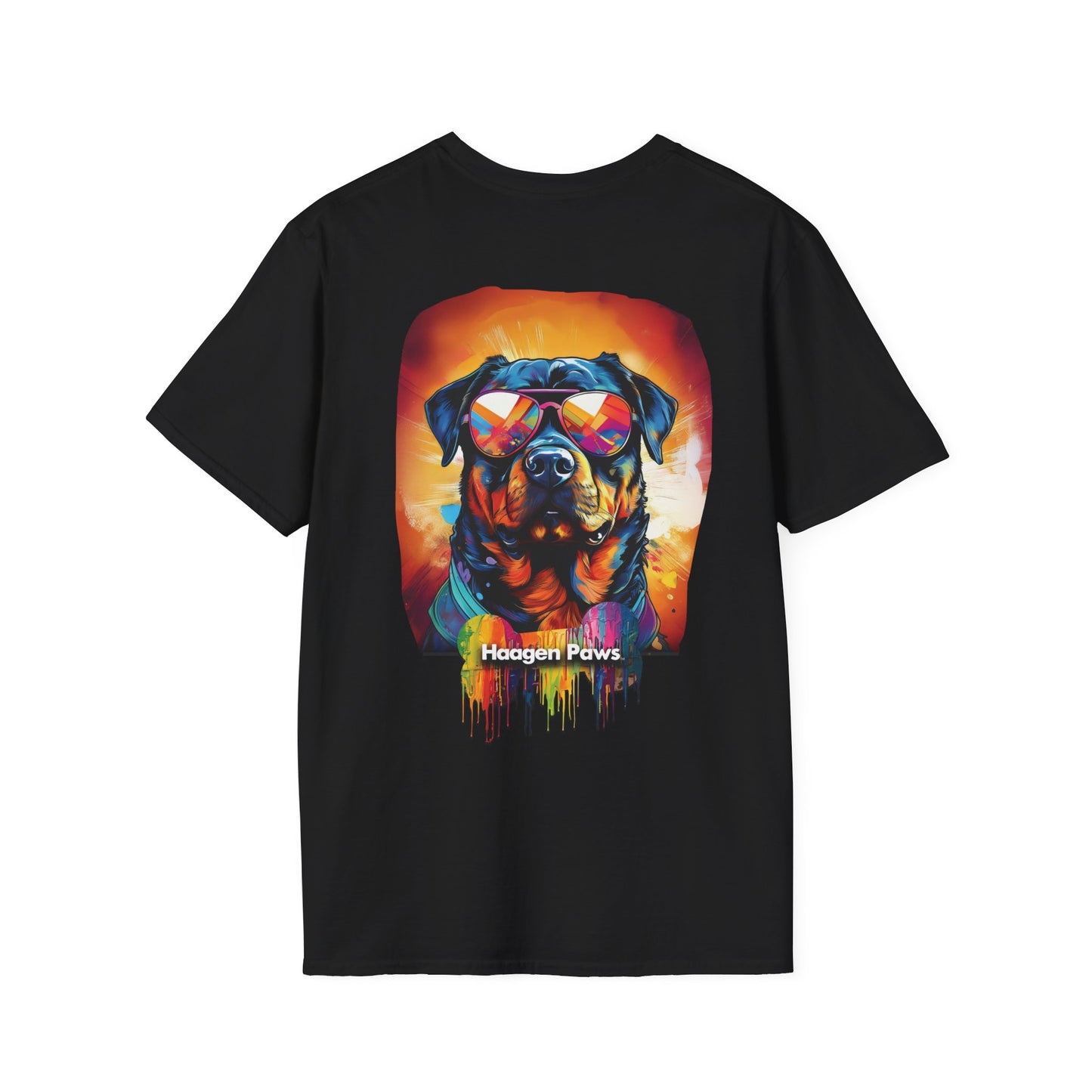 Rottweiler Wearing Sunglasses Short Sleeve Haagen-Paws Graffiti T-Shirt