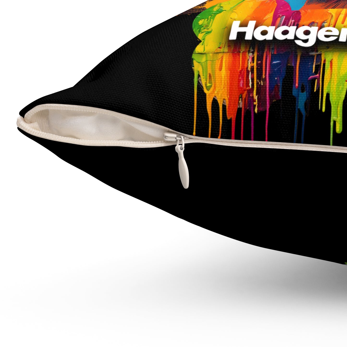 Beagle Wearing Sunglasses Haagen-Paws Graffiti Spun Polyester Square Pillow