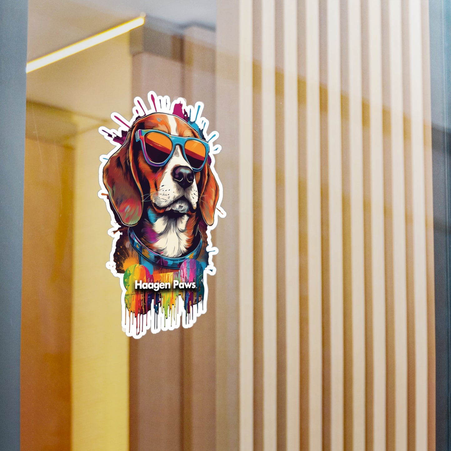 Beagle Wearing Sunglasses Haagen-Paws Graffiti Vinyl Decals