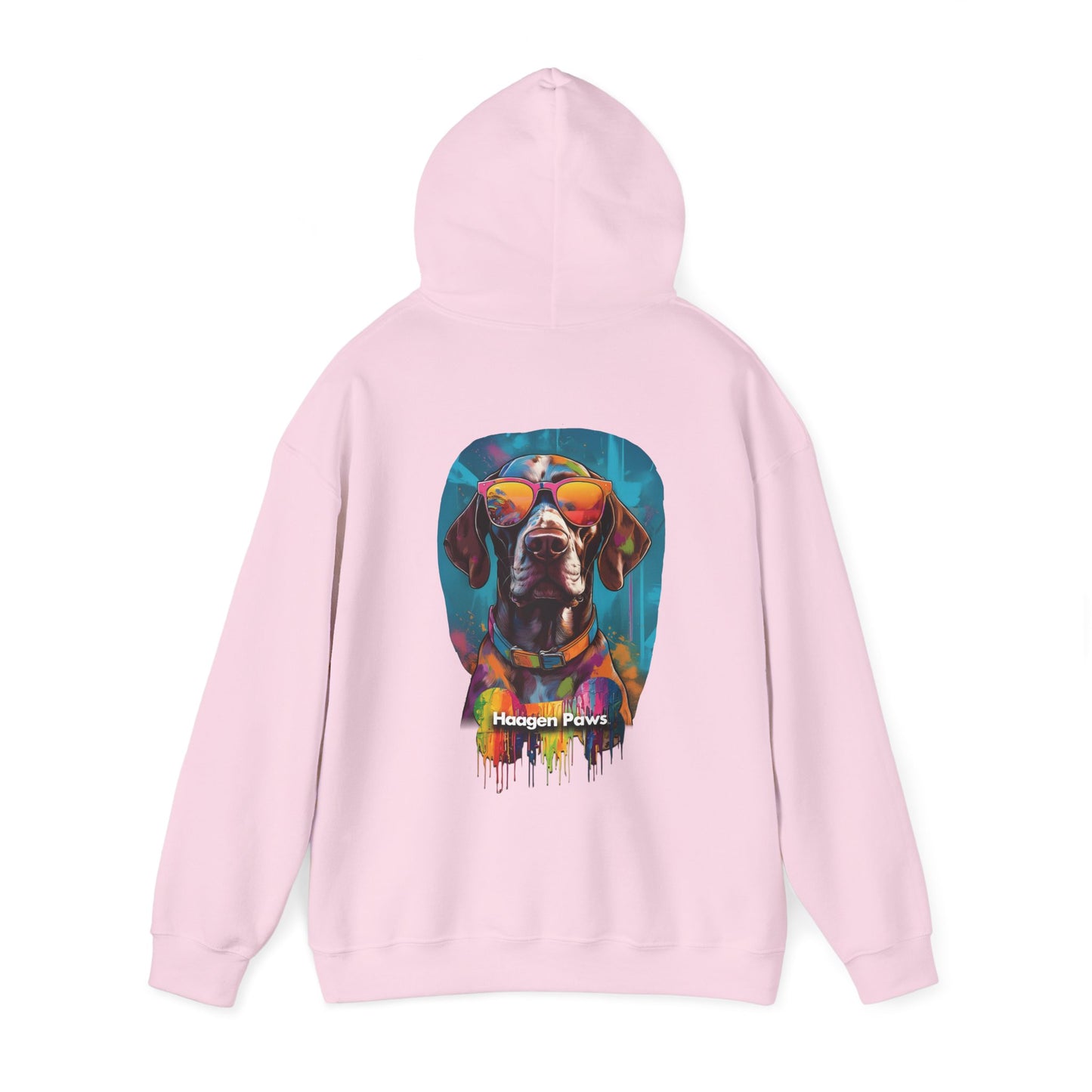 German Shorthaired Pointer Wearing Sunglasses Haagen-Paws Graffiti Unisex Heavy Blend™ Hooded Sweatshirt