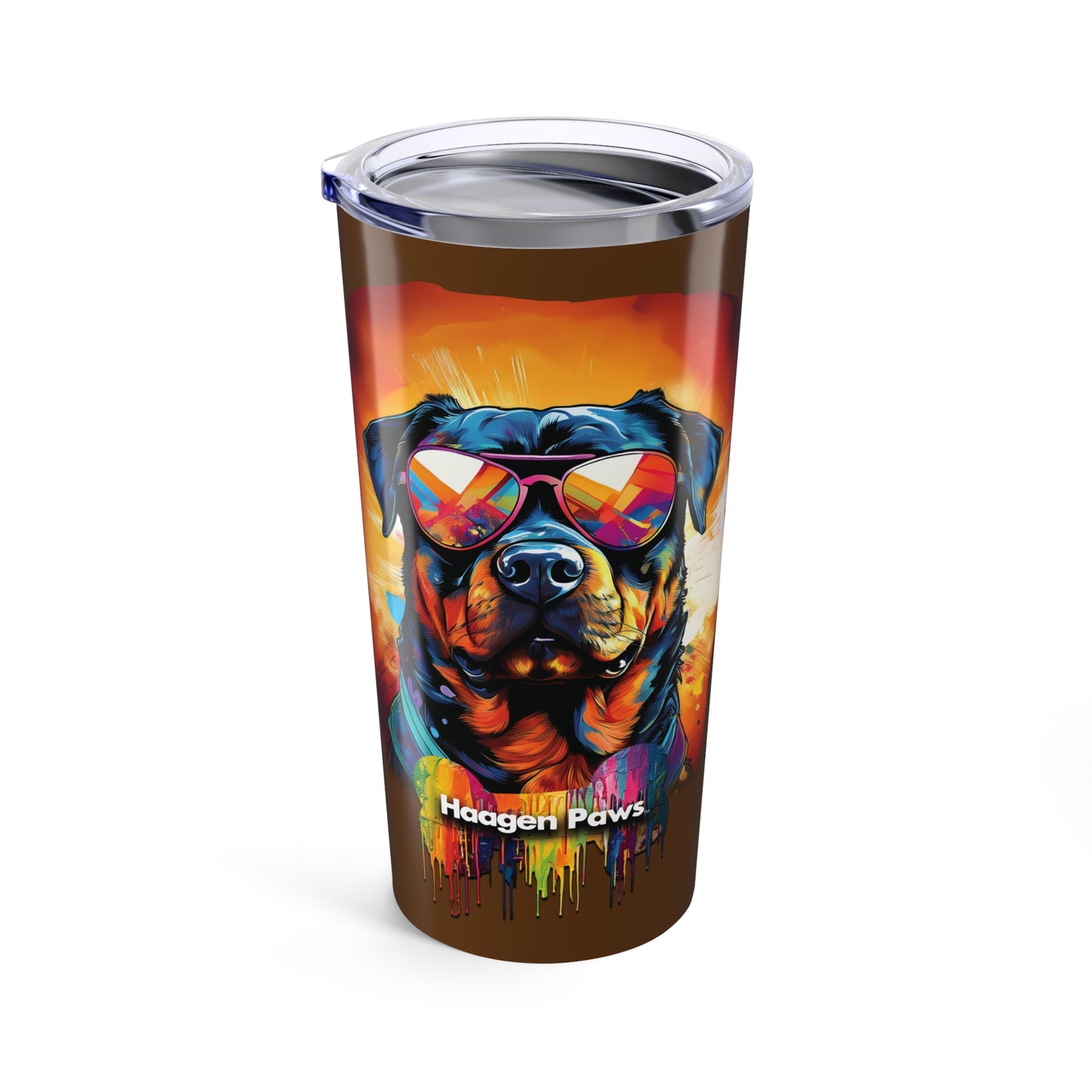 Rottweiler Wearing Sunglasses Haagen-Paws Graffiti Tumbler 20oz