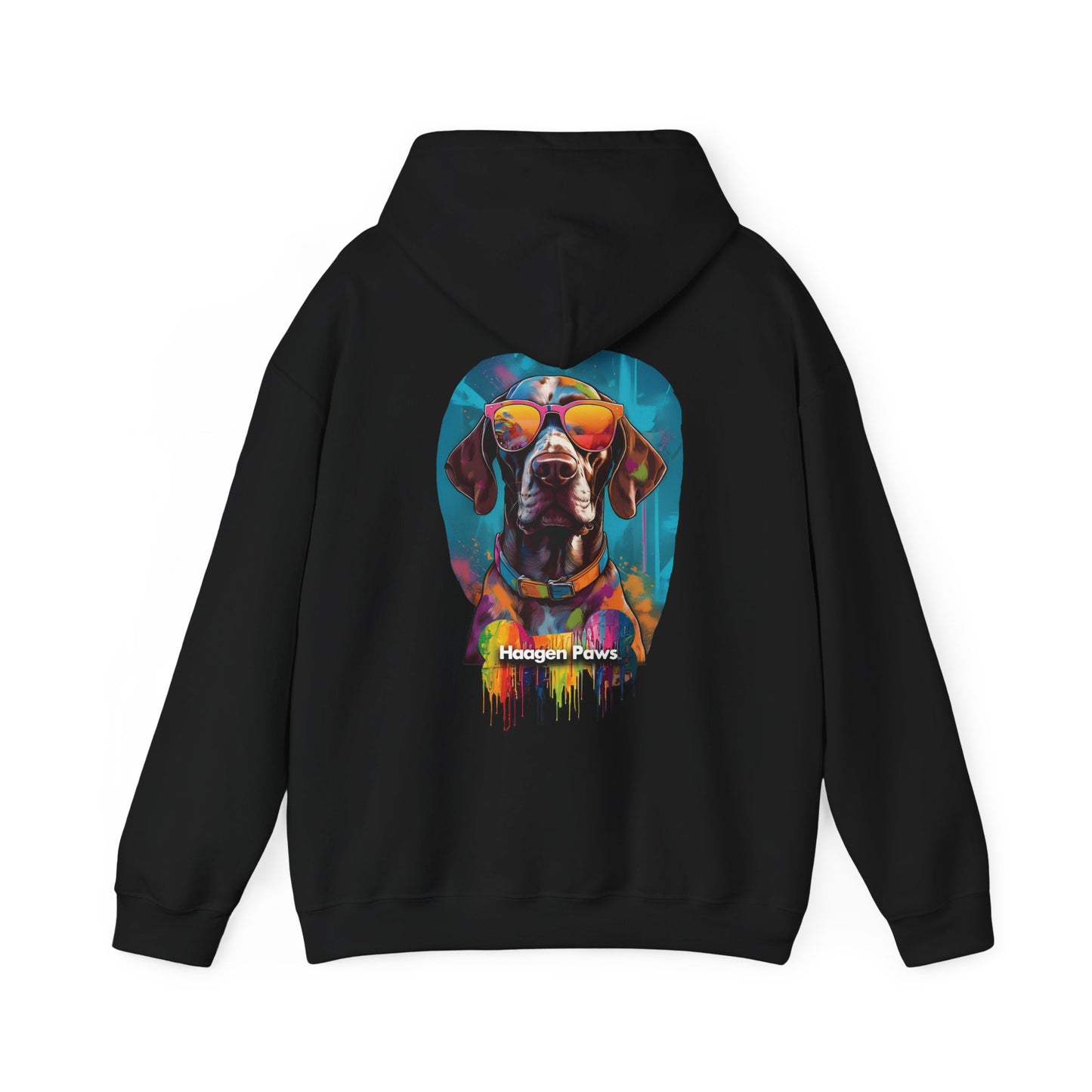 German Shorthaired Pointer Wearing Sunglasses Haagen-Paws Graffiti Unisex Heavy Blend™ Hooded Sweatshirt