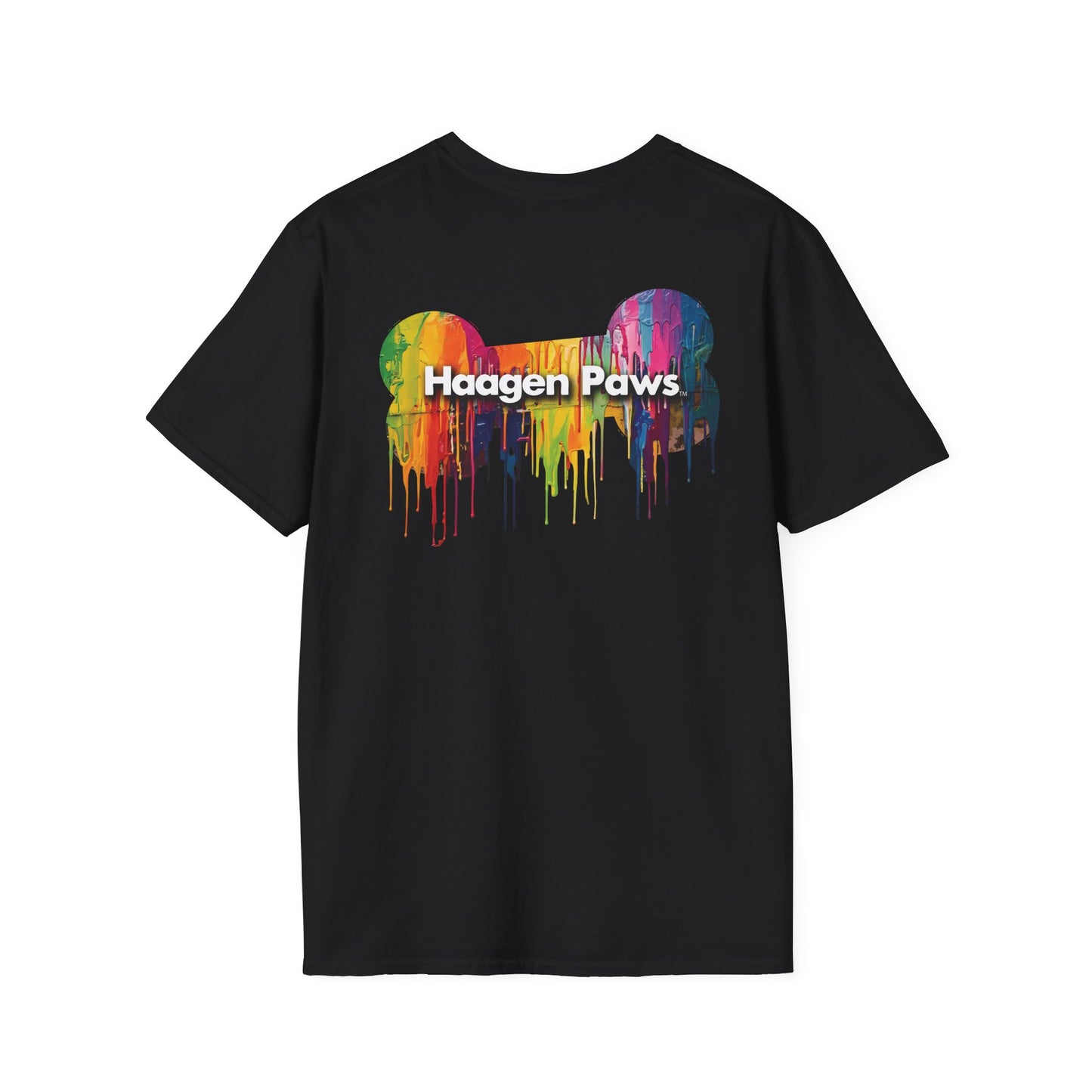 Black Short Sleeve Haagen-Paws Wet Paint T-Shirt