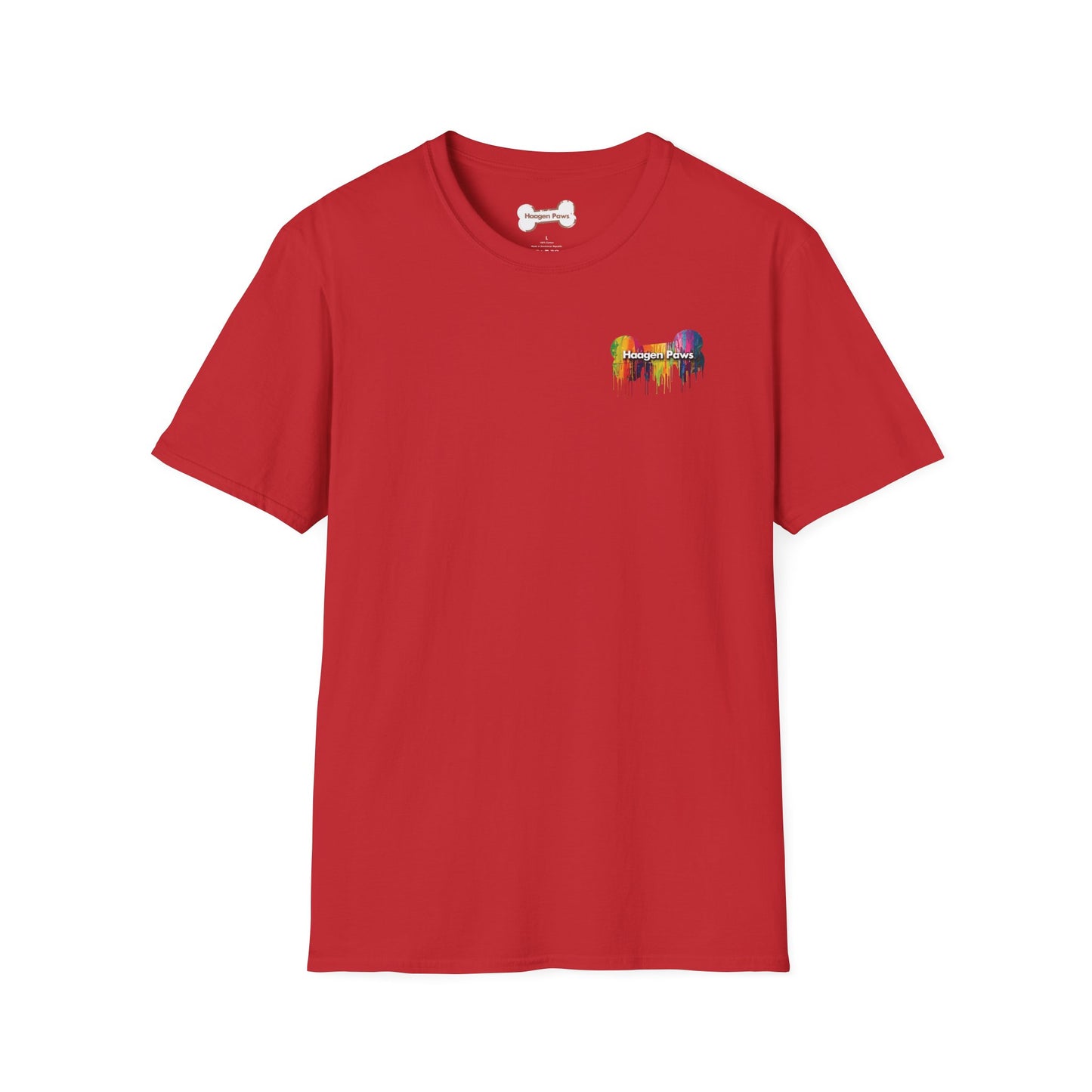 German Shepherd Wearing Sunglasses Short Sleeve Haagen-Paws Graffiti T-Shirt Red