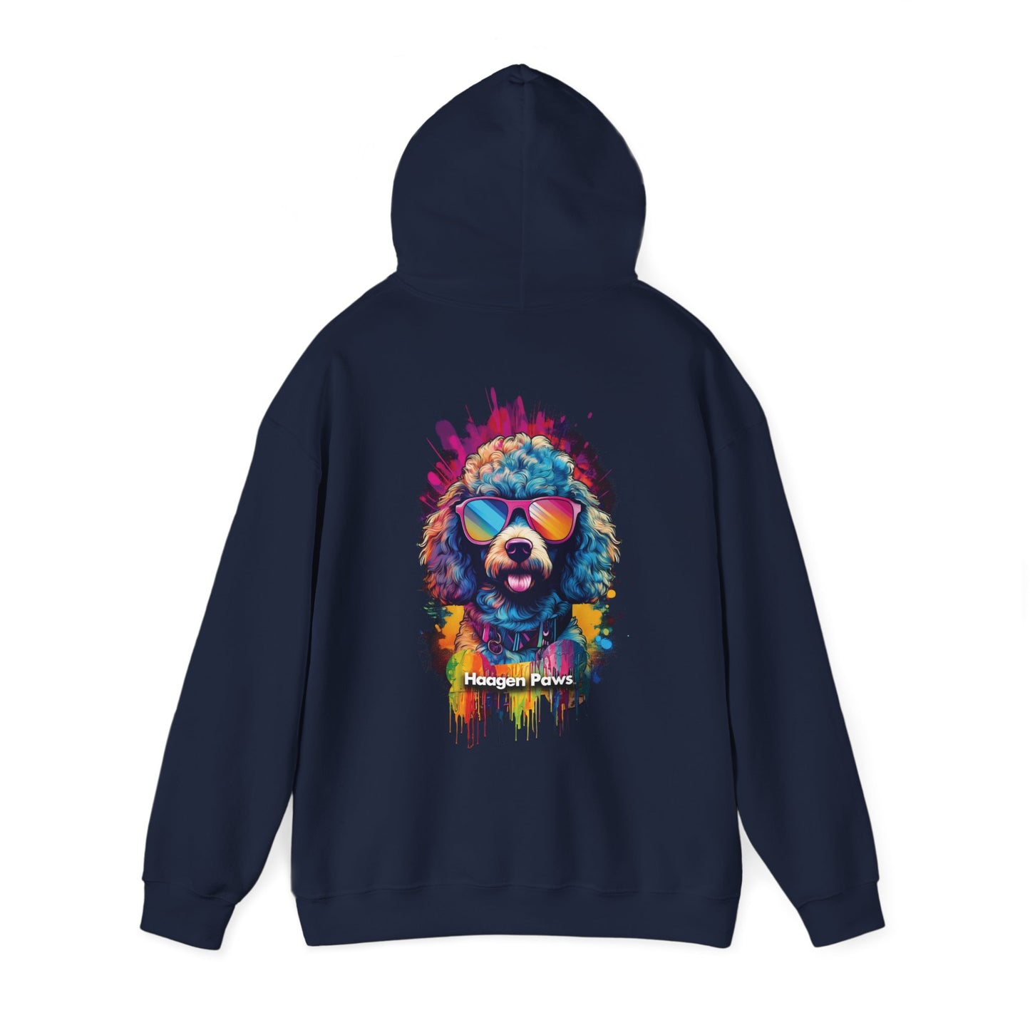 Poodle Wearing Sunglasses Haagen-Paws Graffiti Unisex Heavy Blend™ Hooded Sweatshirt