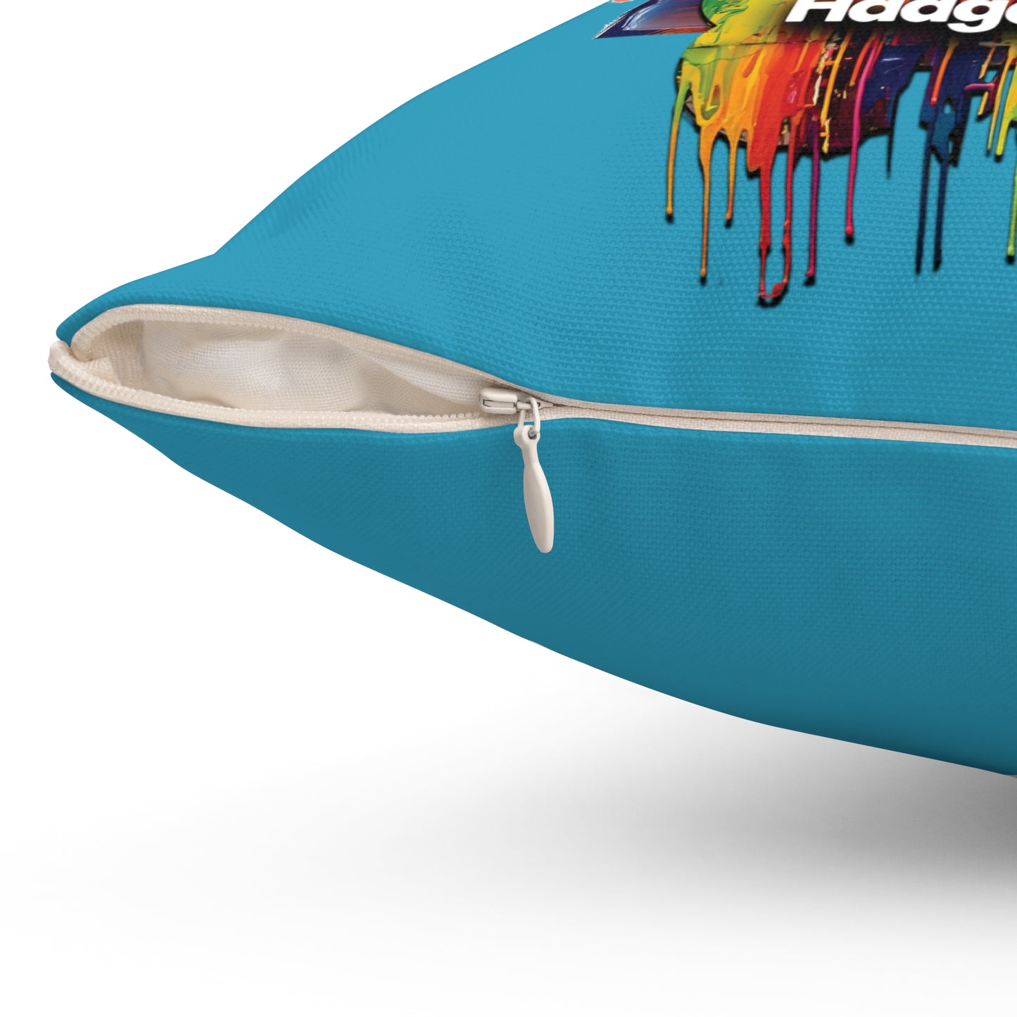 Dachshund Wearing Sunglasses Haagen-Paws Graffiti Spun Polyester Square Pillow