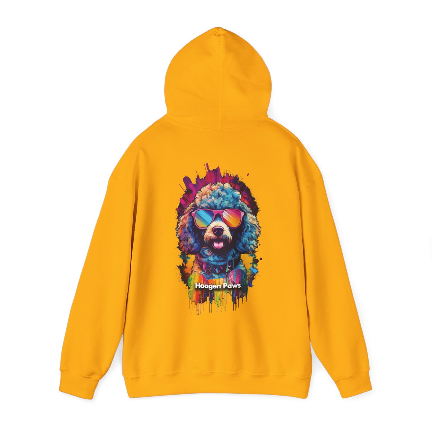 Poodle Wearing Sunglasses Haagen-Paws Graffiti Unisex Heavy Blend™ Hooded Sweatshirt