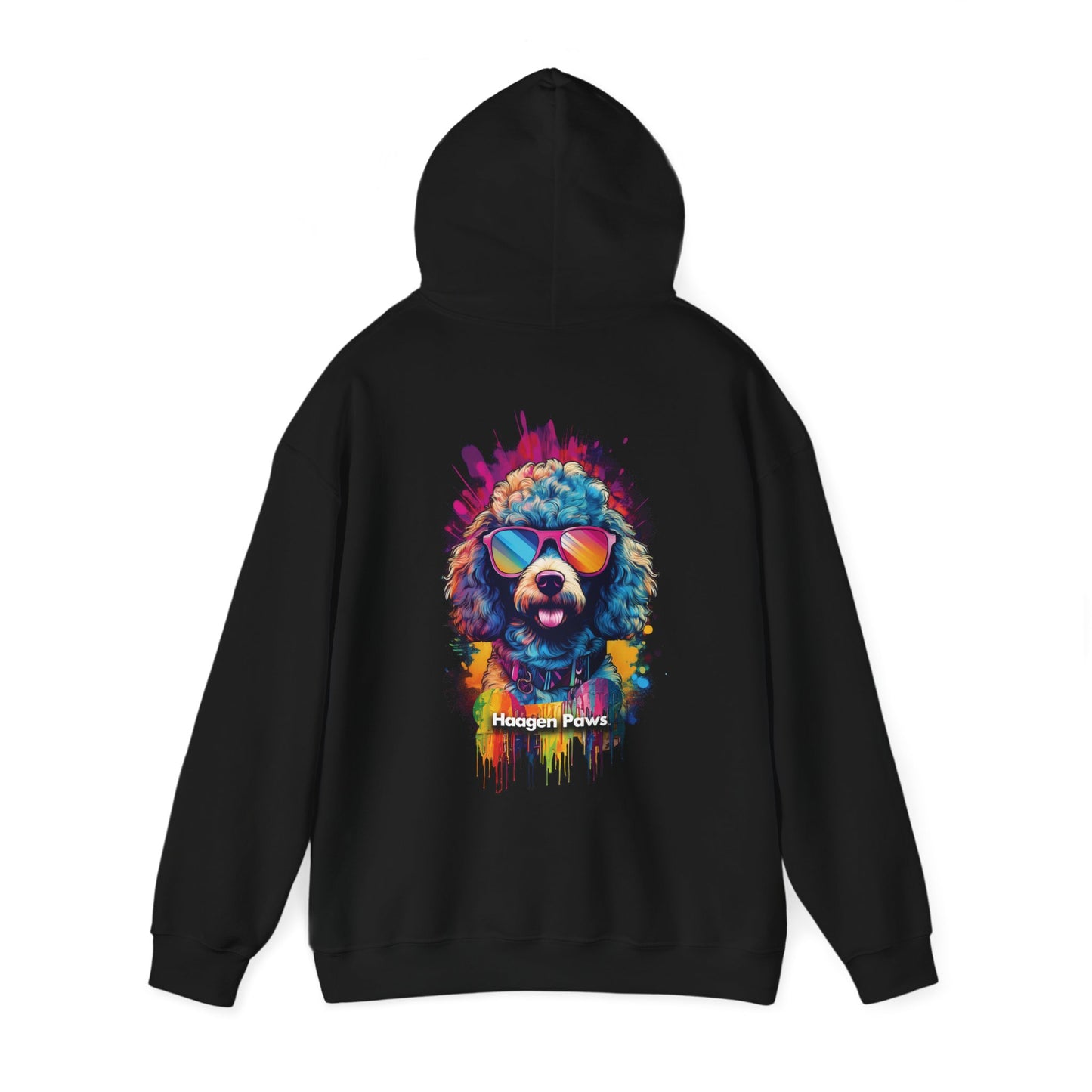 Poodle Wearing Sunglasses Haagen-Paws Graffiti Unisex Heavy Blend™ Hooded Sweatshirt
