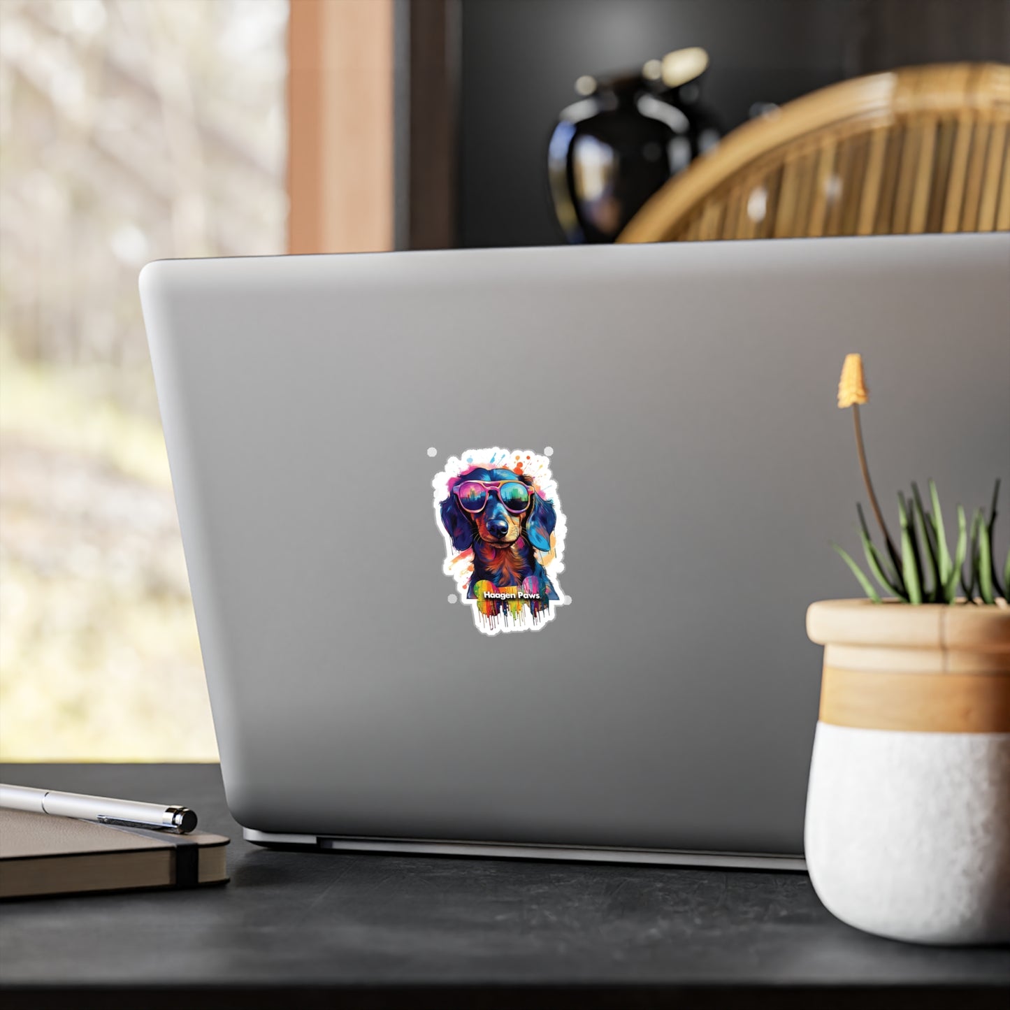 Dachshund Wearing Sunglasses Haagen-Paws Graffiti Vinyl Decals