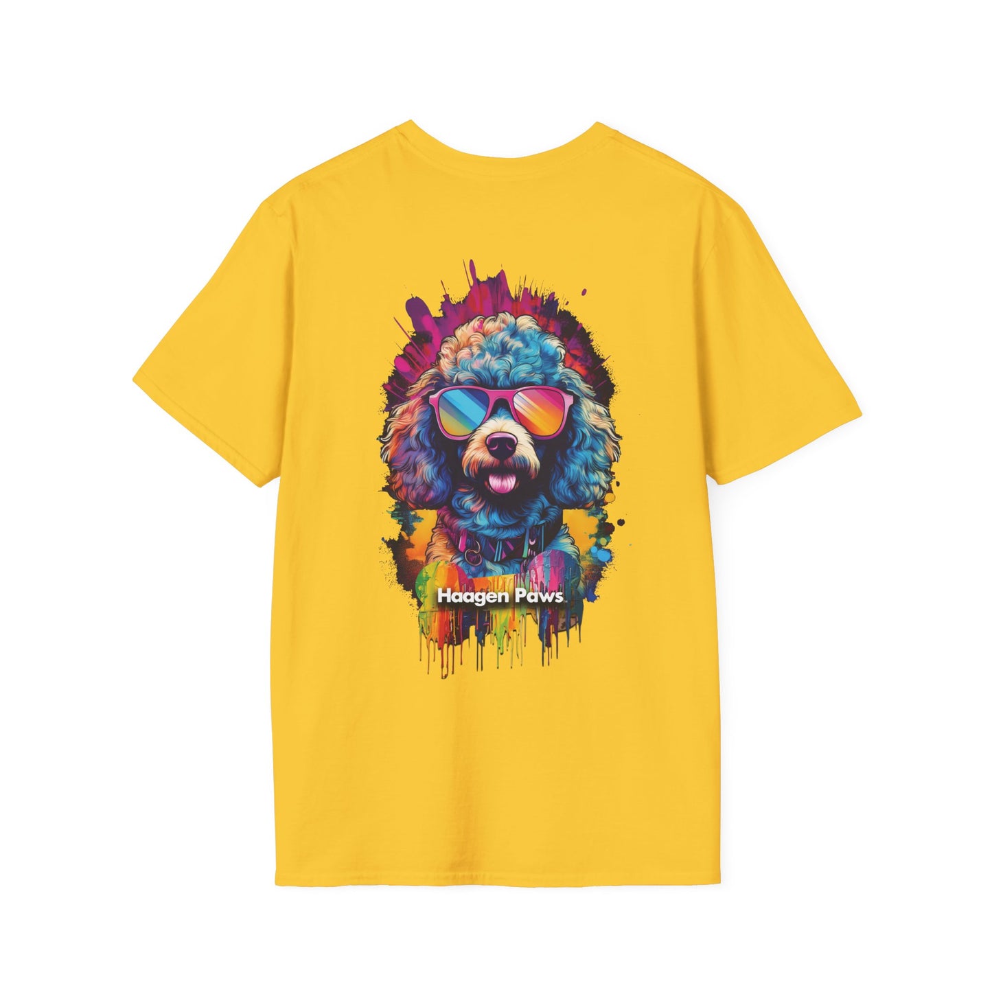 Poodle Wearing Sunglasses Short Sleeve Haagen-Paws Graffiti T-Shirt Daisy