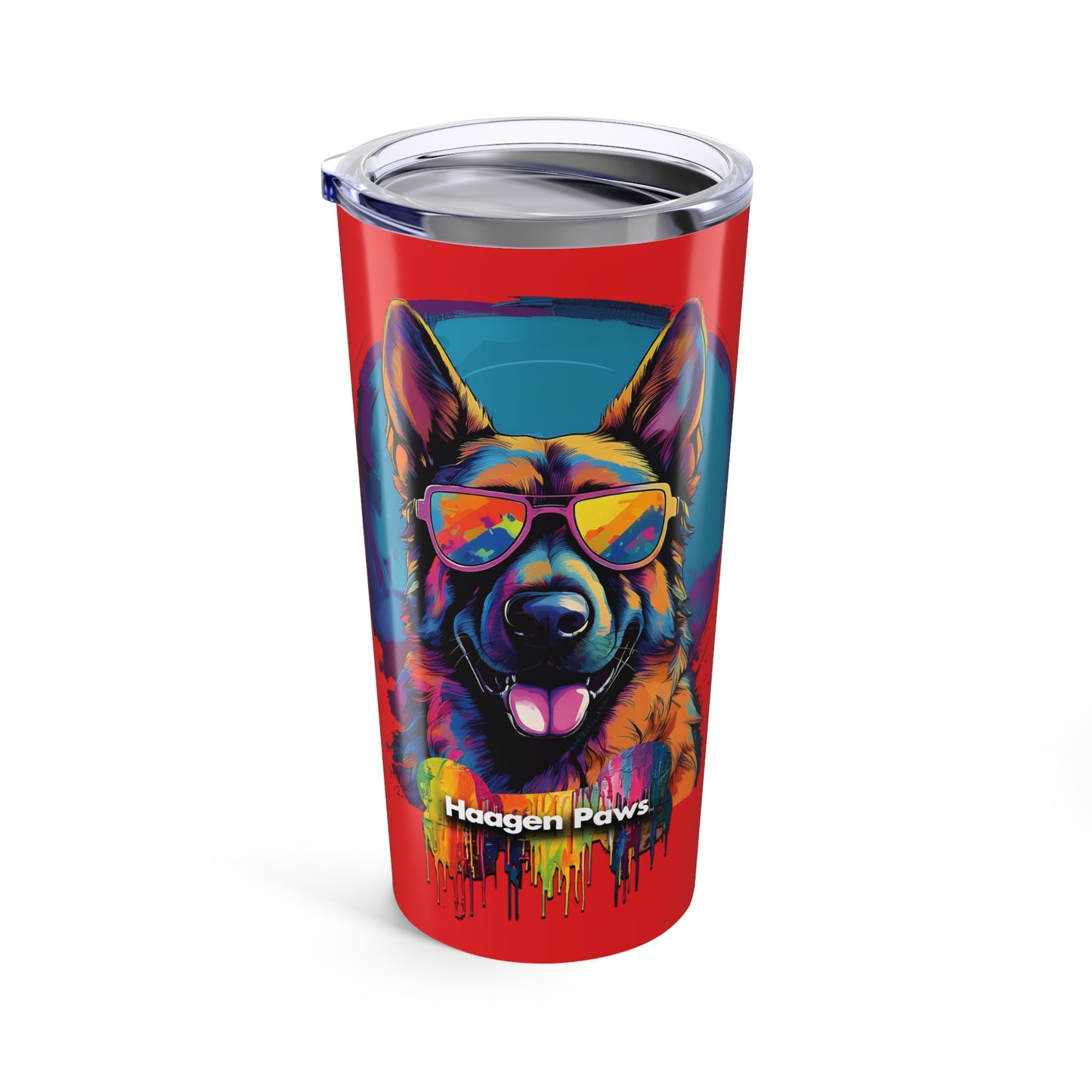 German Shepherd Wearing Sunglasses Haagen-Paws Graffiti Tumbler 20oz